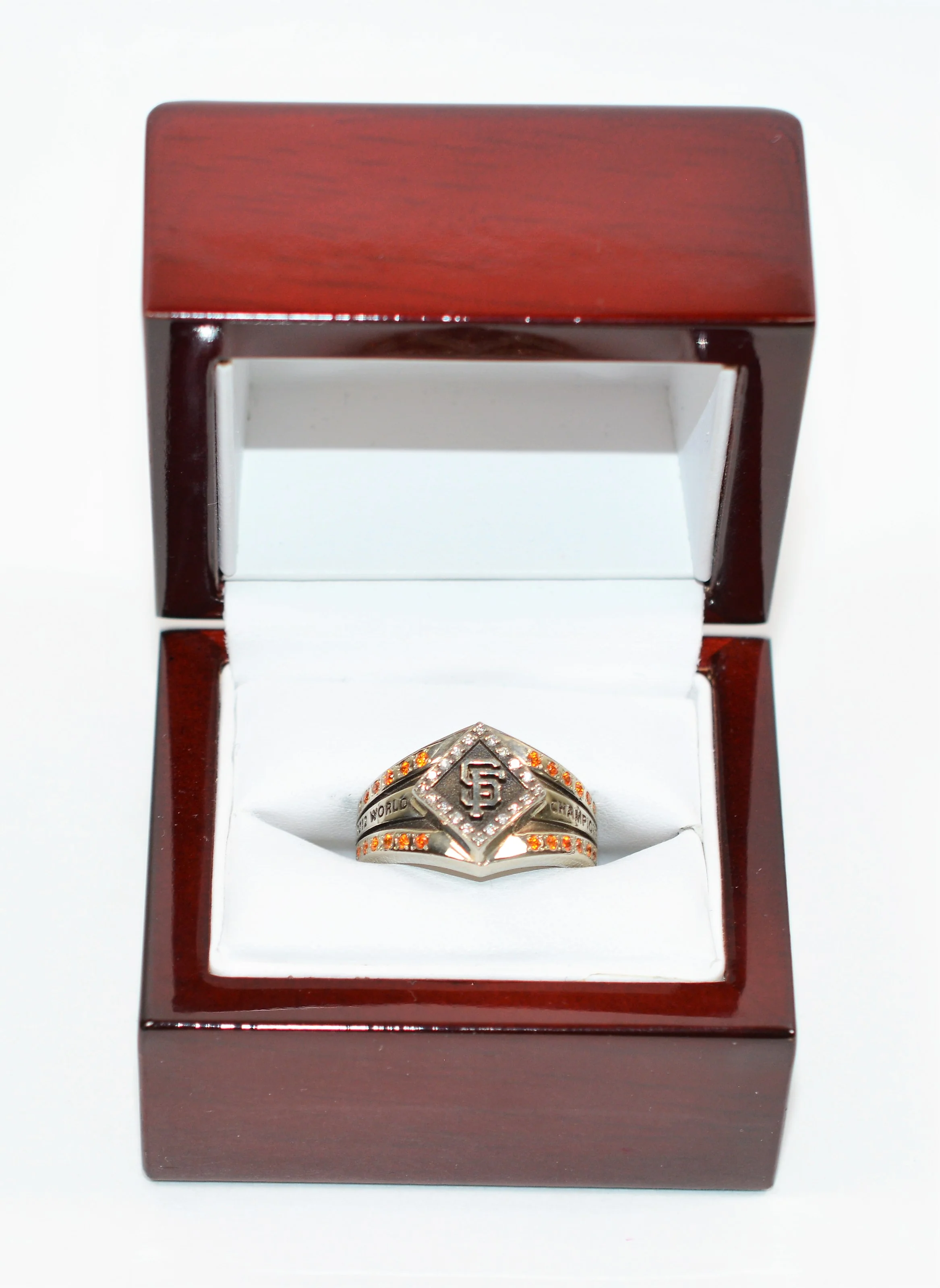 Natural Citrine & Diamond Ring 10K Solid White Gold .34tcw San Francisco World Champion Ring Sports Ring Baseball Ring Men's Ring - Image 12