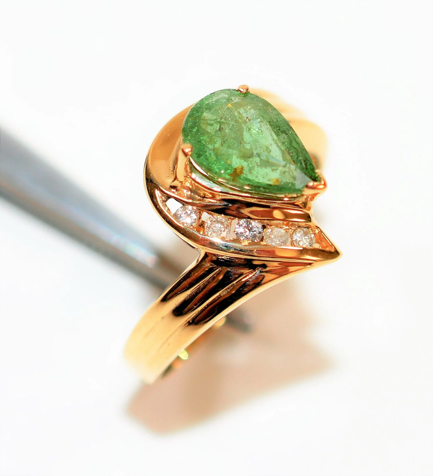 Natural Paraiba Tourmaline & Diamond Ring 14K Solid Gold 1.61tcw Gemstone Ring Womens Ring Statement Ring Cocktail Ring Vintage Fine Jewelry - Image 4