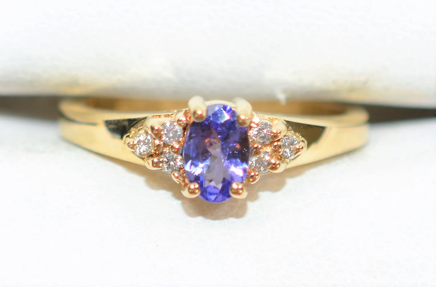 Natural Tanzanite & Diamond Ring 14K Solid Gold .76tcw Statement Ring Gemstone Ring December Birthstone Ring Ladies Ring Fine Estate Jewelry - Image 5