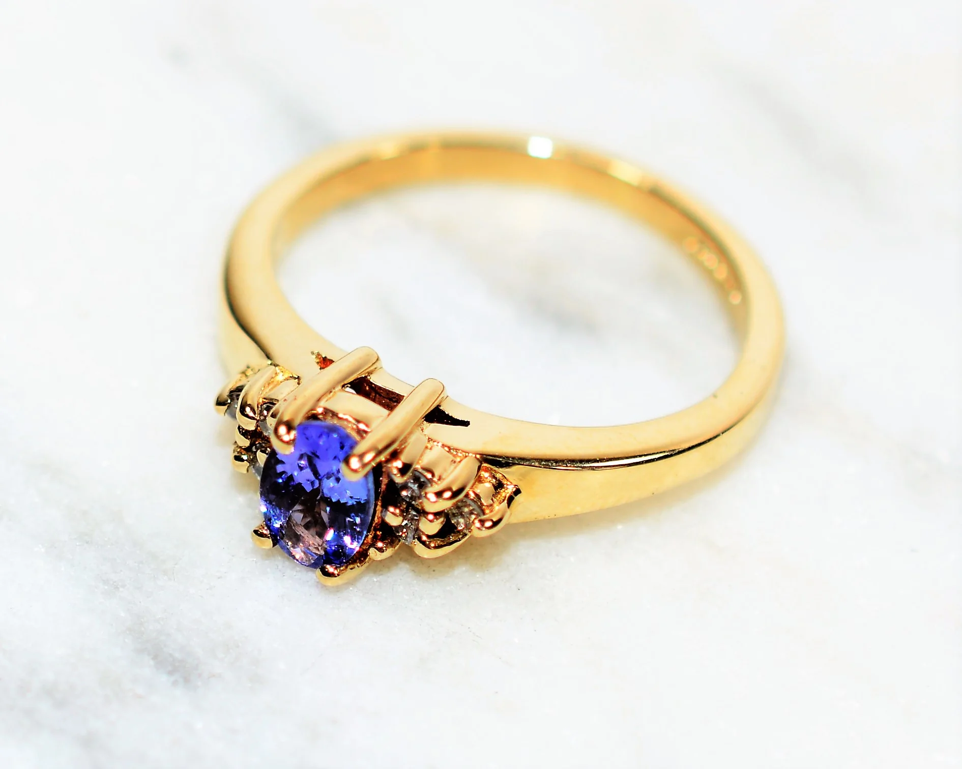 Natural Tanzanite & Diamond Ring 14K Solid Gold .76tcw Statement Ring Gemstone Ring December Birthstone Ring Ladies Ring Fine Estate Jewelry - Image 8