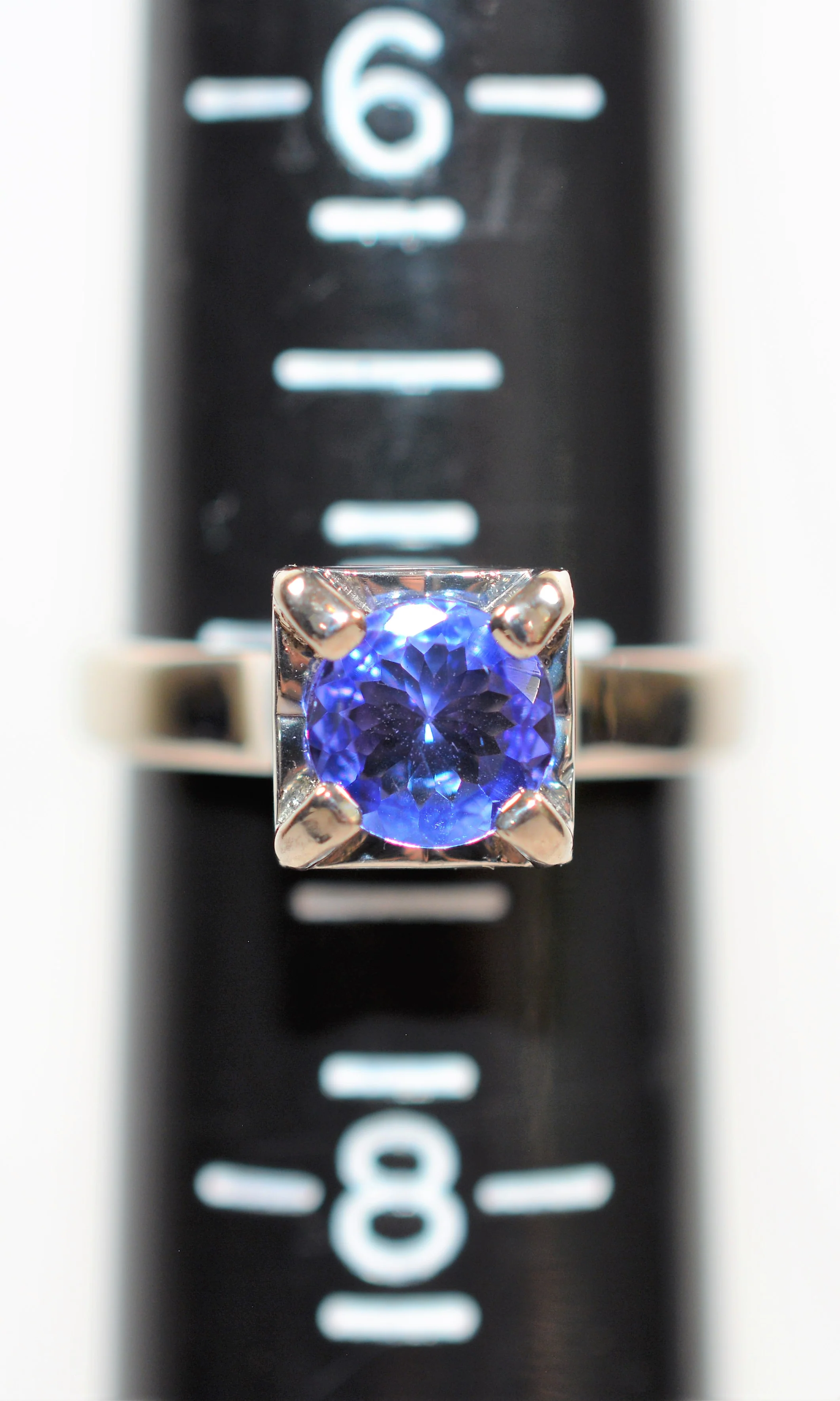 Scott Kay Natural D'Block Tanzanite Ring Solid Platinum .82ct Solitaire Ring Engagement Ring Designer Ring Bridal Jewelry Cocktail Ring Estate - Image 10