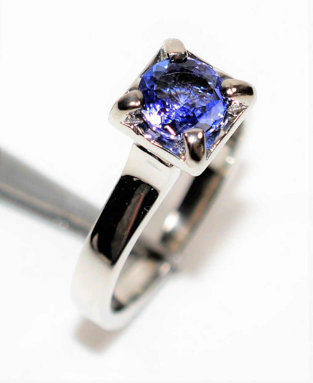 Scott Kay Natural D'Block Tanzanite Ring Solid Platinum .82ct Solitaire Ring Engagement Ring Designer Ring Bridal Jewelry Cocktail Ring Estate - Image 4