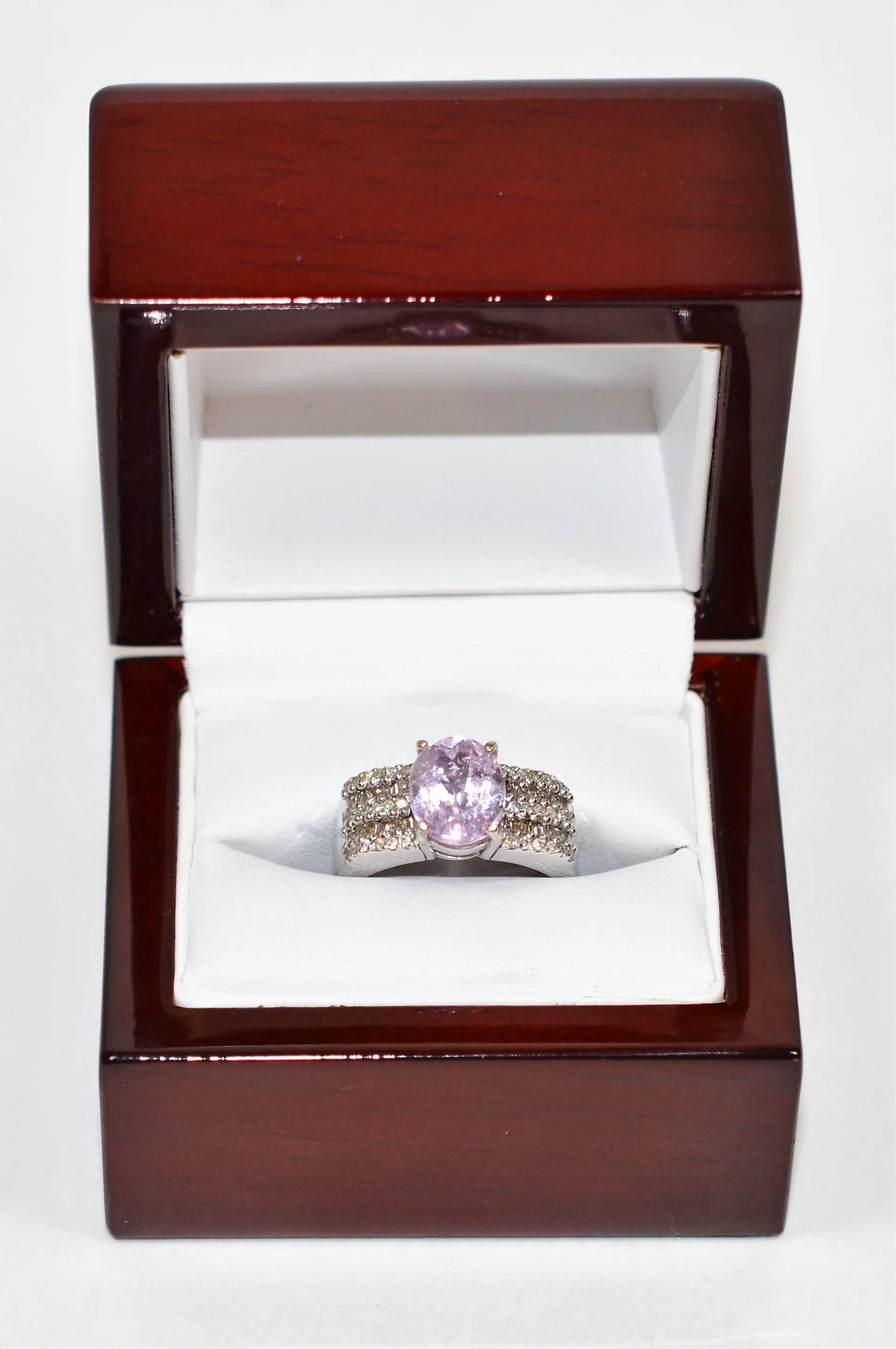Natural Kunzite & Diamond Ring 18K Solid White Gold 5.74tcw Kunzite Ring Pink Ring Cocktail Ring Statement Ring Vintage Ring Estate Jewelry - Image 12