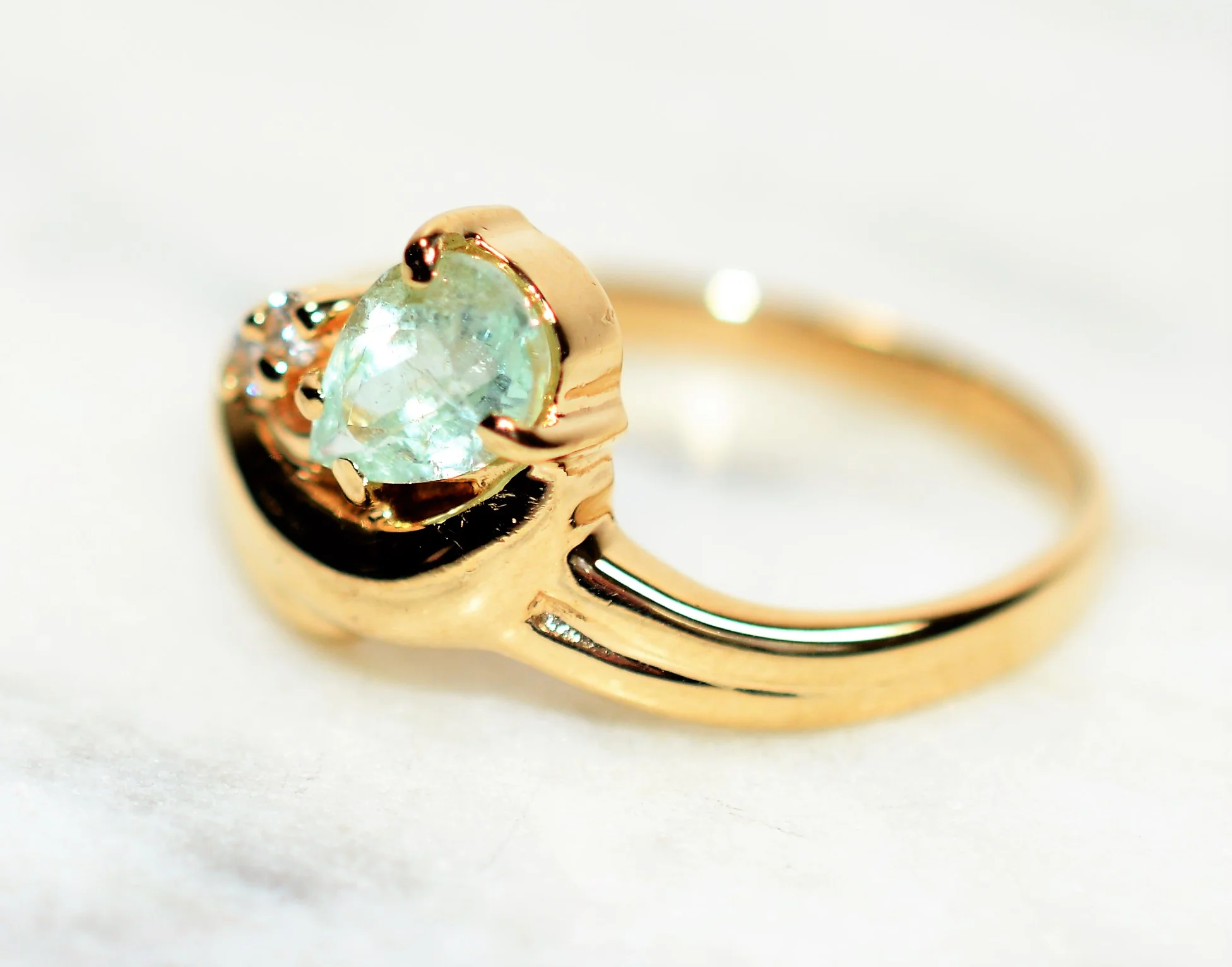 Natural Paraiba Tourmaline & Diamond Ring 14K Solid Gold .68tcw Birthstone Women's Ring Estate Jewelry Vintage Ring Gemstone Ring Jewellery - Image 8