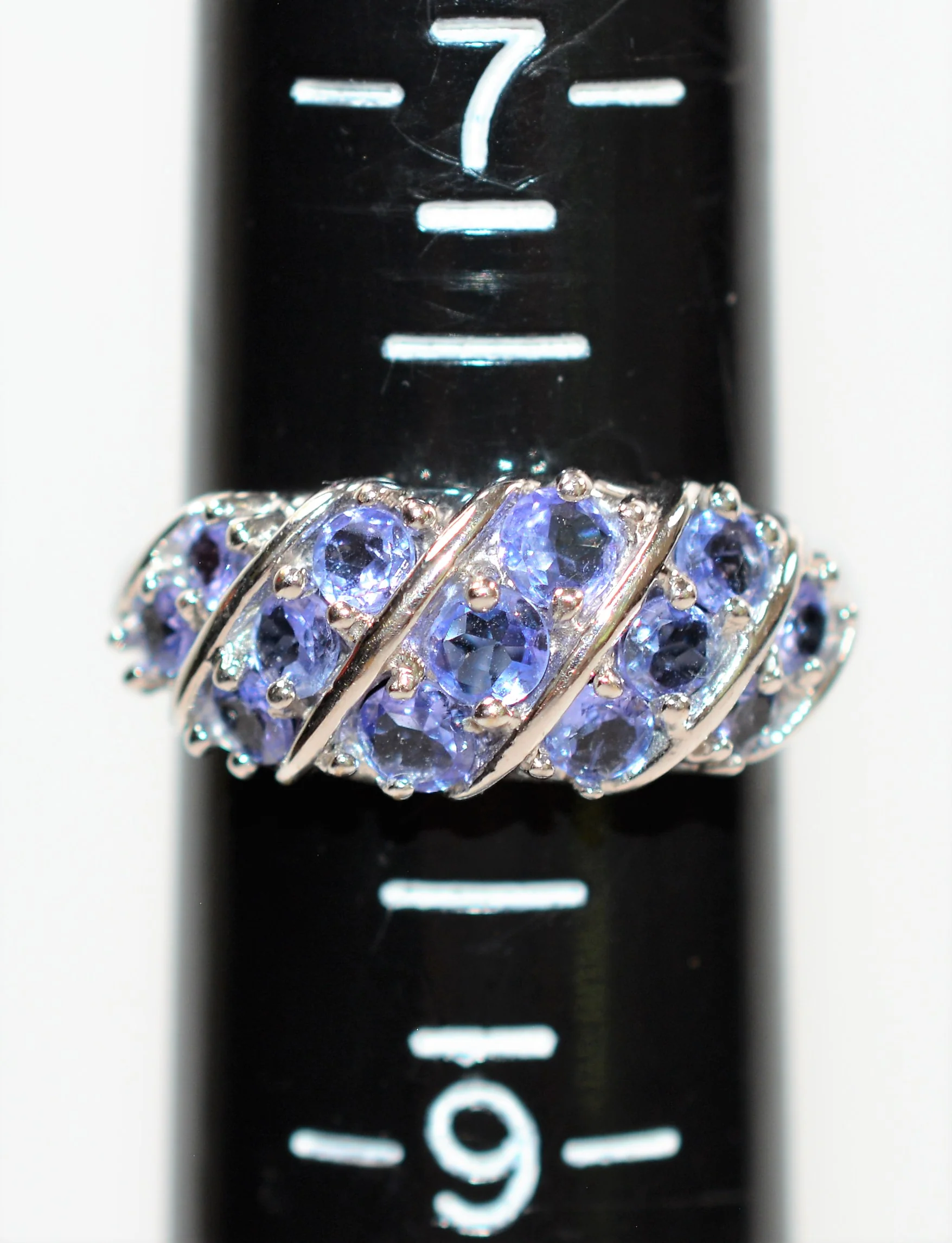 Natural Tanzanite Ring 14K Solid White Gold 1.50tcw Cluster Ring Gemstone Ring December Birthstone Ring Band Ring Vintage Ring Women's Ring - Image 10