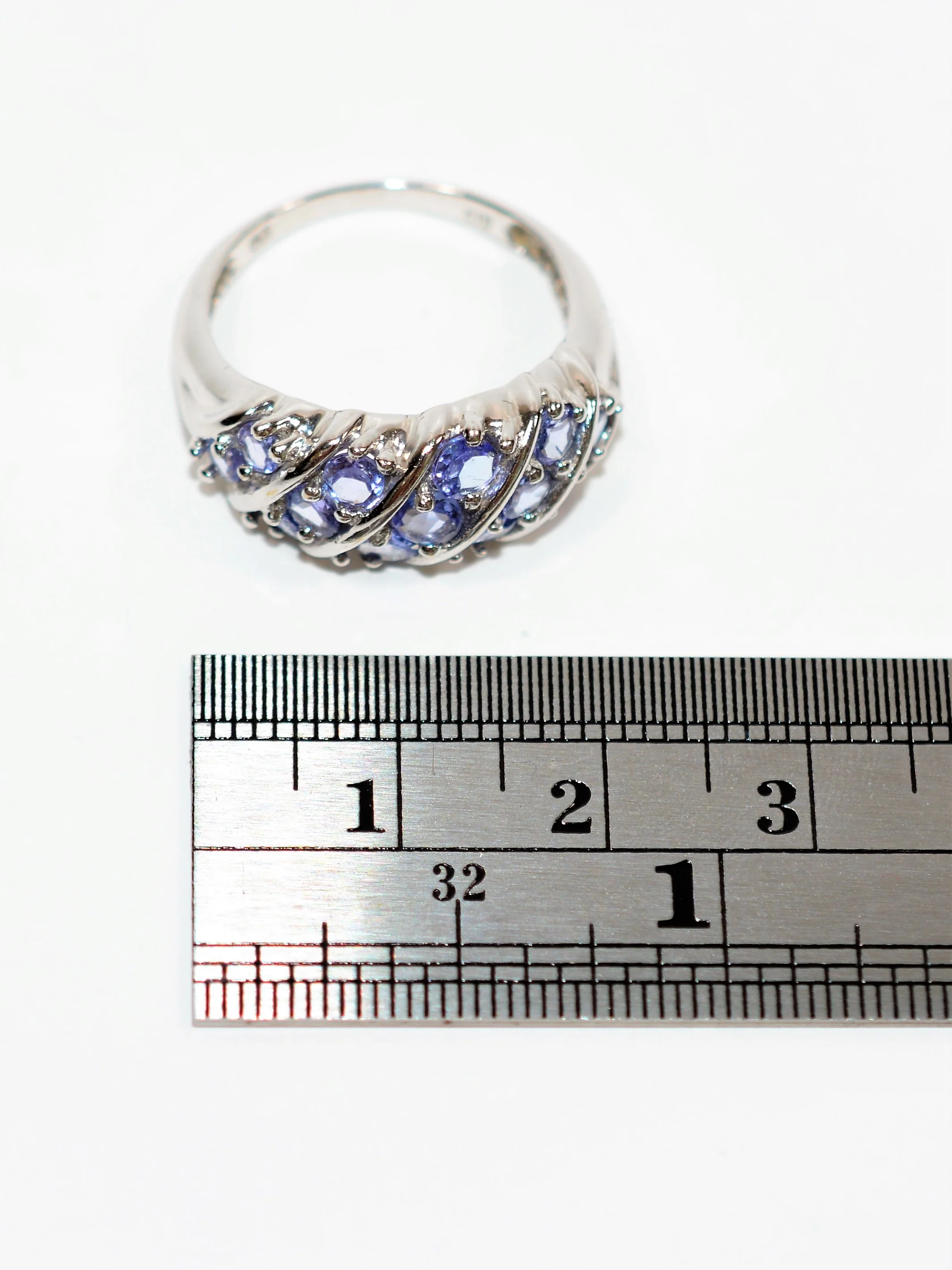 Natural Tanzanite Ring 14K Solid White Gold 1.50tcw Cluster Ring Gemstone Ring December Birthstone Ring Band Ring Vintage Ring Women's Ring - Image 12