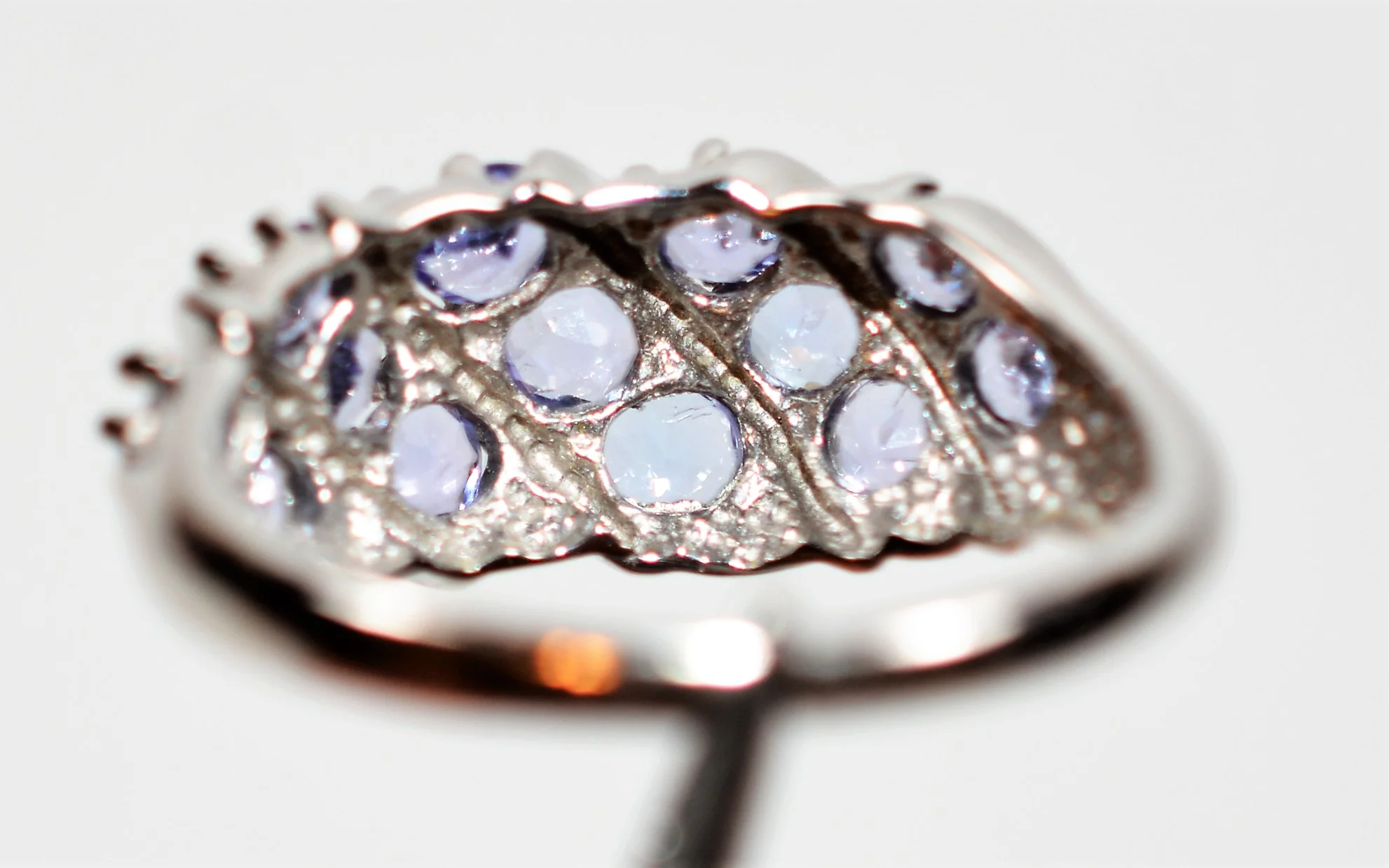 Natural Tanzanite Ring 14K Solid White Gold 1.50tcw Cluster Ring Gemstone Ring December Birthstone Ring Band Ring Vintage Ring Women's Ring - Image 7