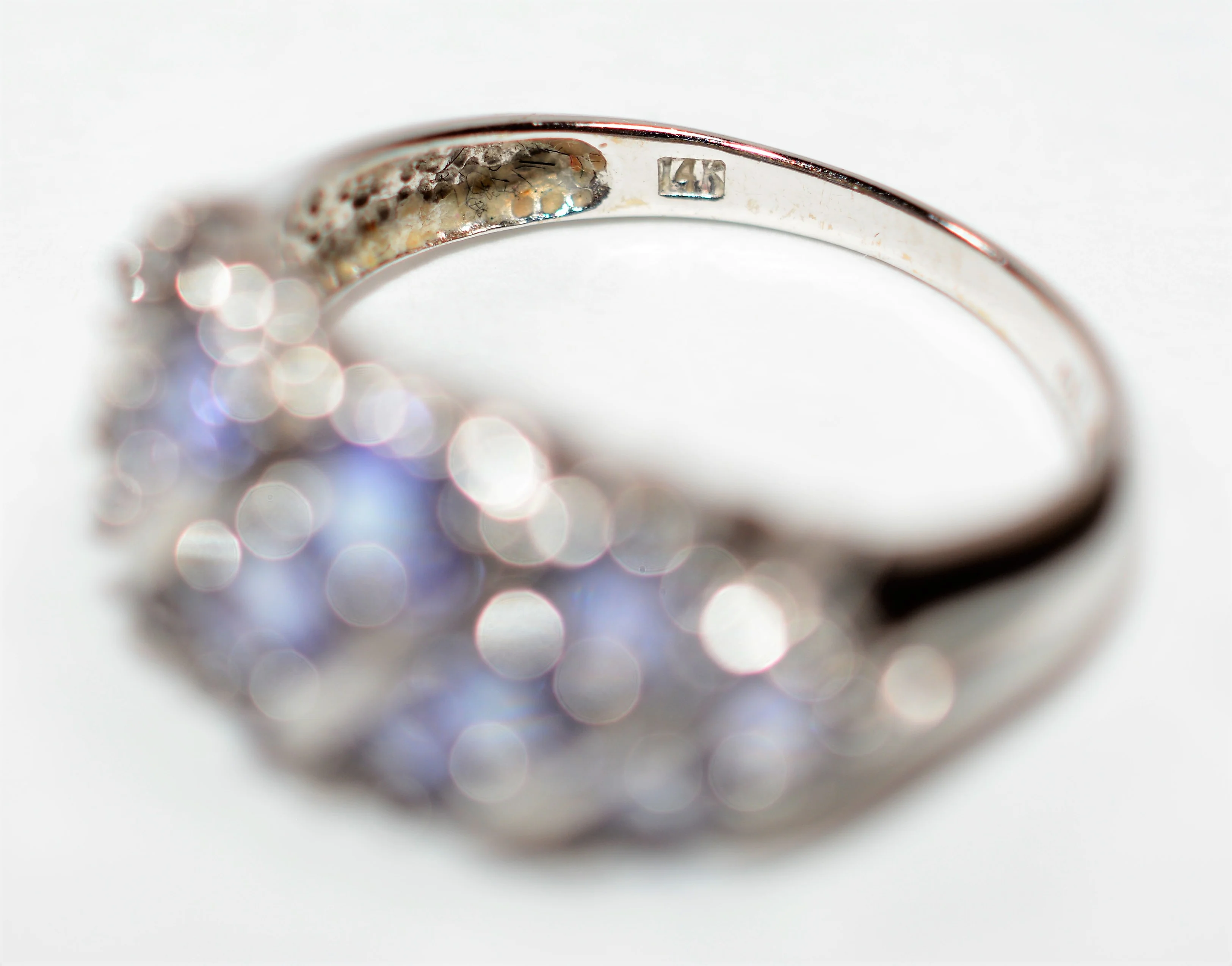 Natural Tanzanite Ring 14K Solid White Gold 1.50tcw Cluster Ring Gemstone Ring December Birthstone Ring Band Ring Vintage Ring Women's Ring - Image 9