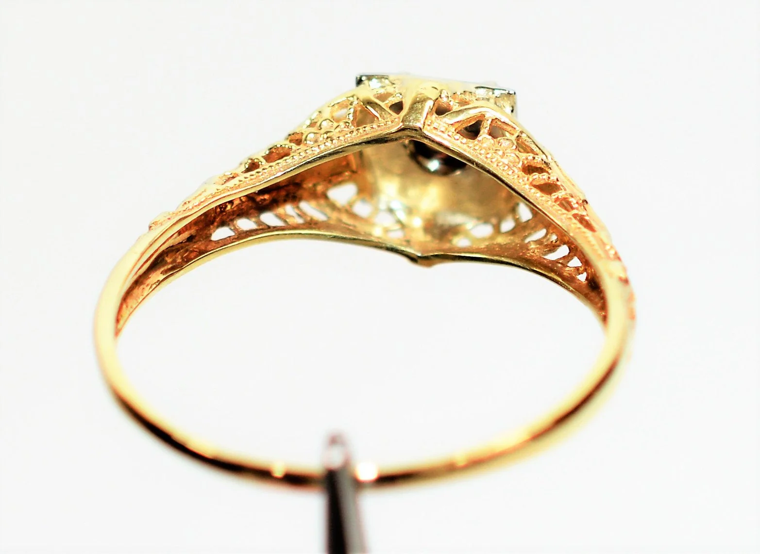 Natural Diamond Ring 14K Solid Gold .13ct Engagement Ring Antique Ring Solitaire Ring Estate Ring Art Deco Ring Bridal Vintage Jewellery - Image 7