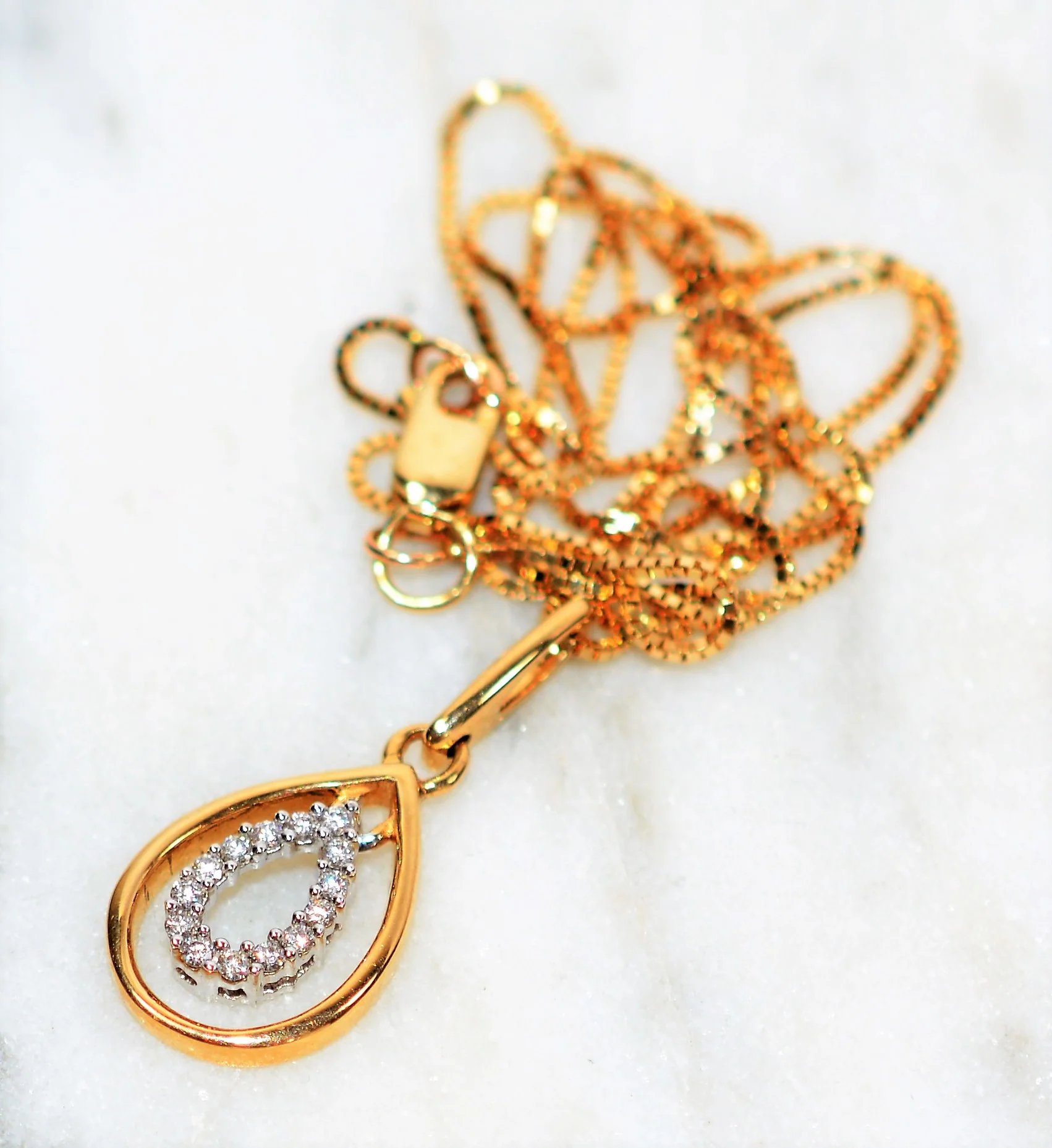 Natural Diamond Necklace 14K Solid Gold .14tcw Pave Pendant Necklace Statement Necklace Diamond Pendant Estate Jewelry Fine Women's Necklace - Image 10