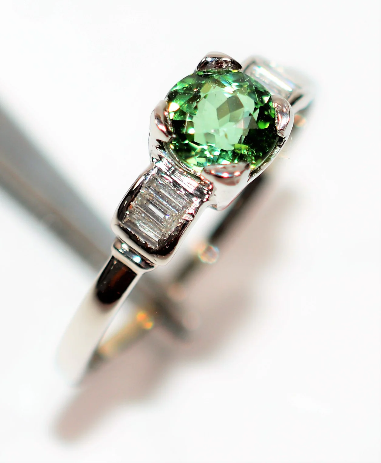 Natural Paraiba Tourmaline & Diamond Ring Platinum 1.18tcw Fine Gemstone Women's Ring Estate Birthstone Ring Engagement Ring Promise Ring - Image 4