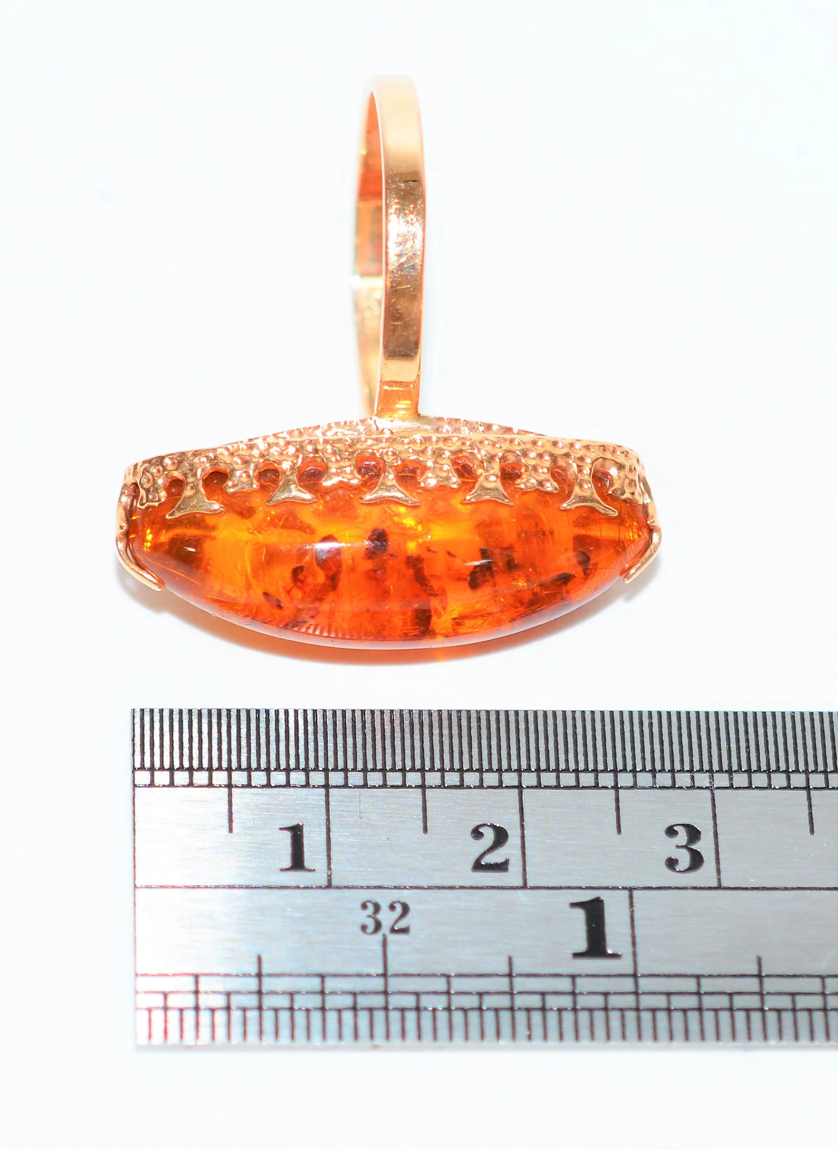 Natural Amber Ring 14K Solid Rose Gold Antique Art Deco Vintage Solitaire Gemstone Estate Jewelry - Image 13