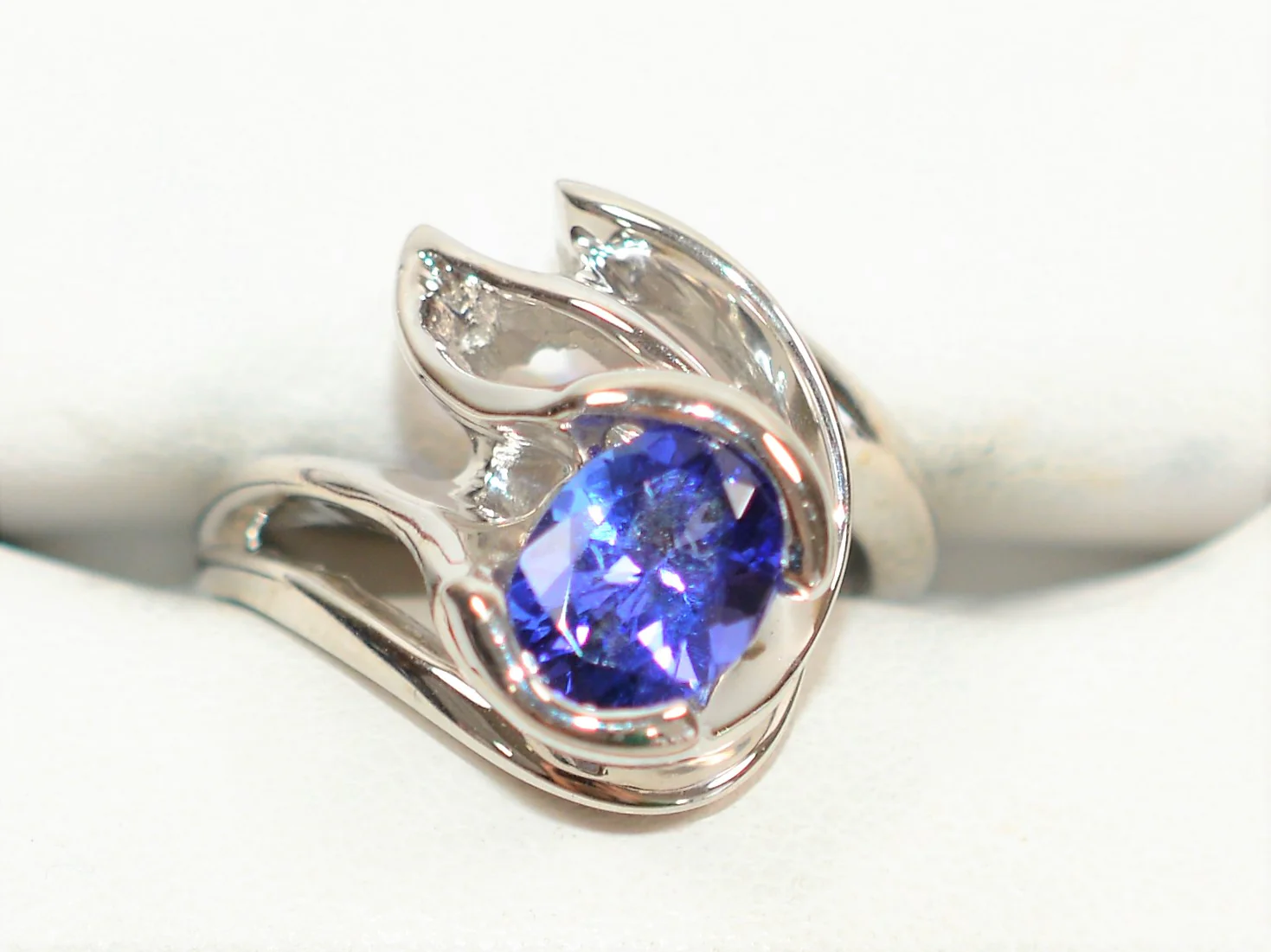GIA Certified Natural D'Block Tanzanite Ring 14K Solid White Gold 1.33ct Solitaire Ring Statement Ring Cocktail Ring Estate Jewelry December - Image 6