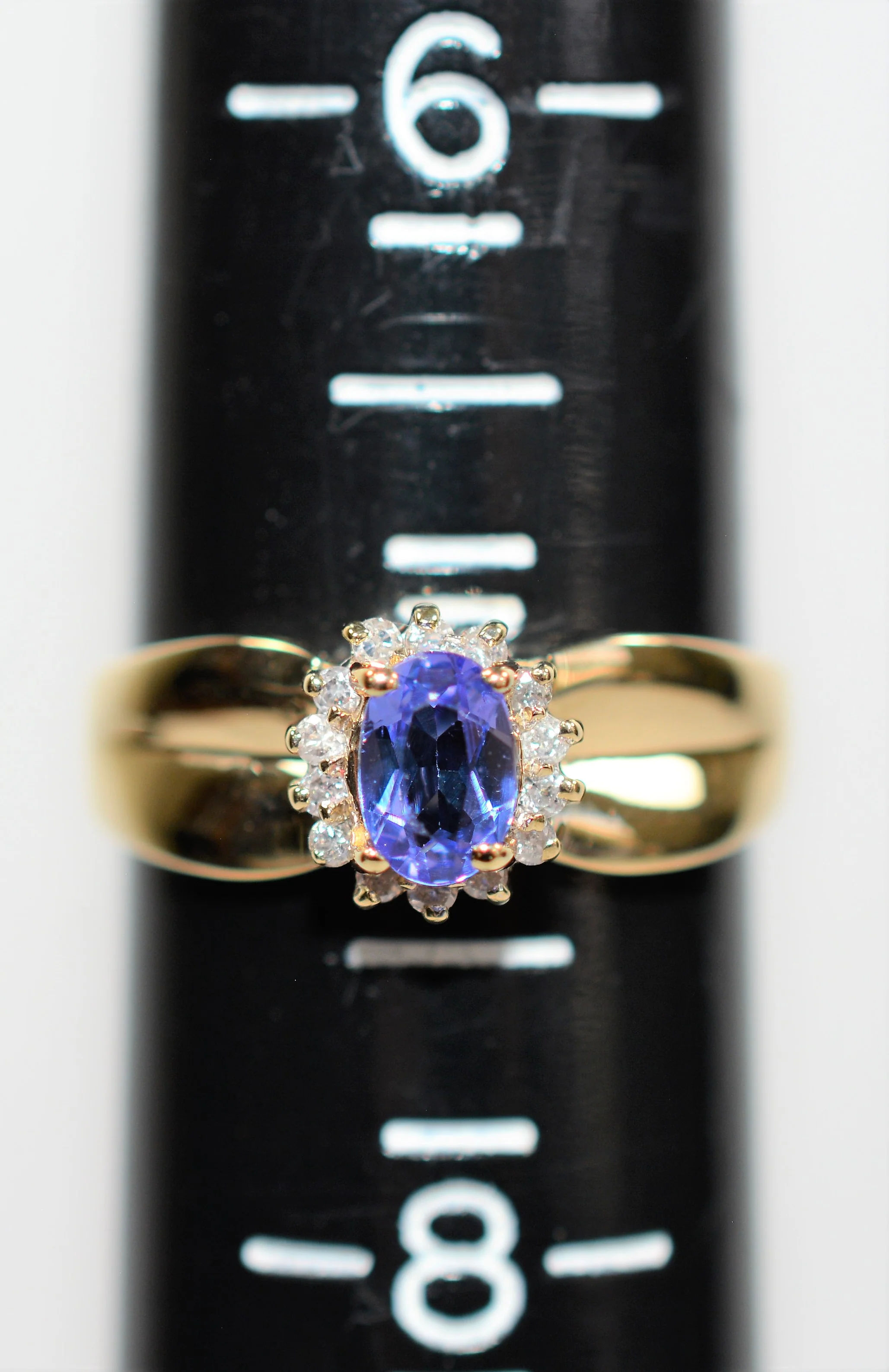 Natural Tanzanite & Diamond Ring 14K Solid Gold .55tcw Vintage Ring Statement Ring Gemstone Ring December Birthstone Ring Tanzanite Ring - Image 9