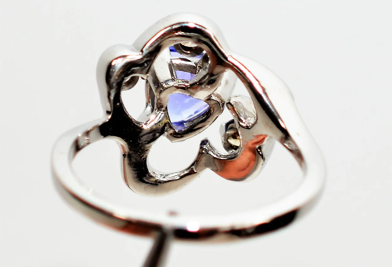 Natural Tanzanite & Chocolate Diamond Ring 14K Solid White Gold 1.12tcw Gemstone Ring December Birthstone Ring Statement Ring Cocktail Ring - Image 7