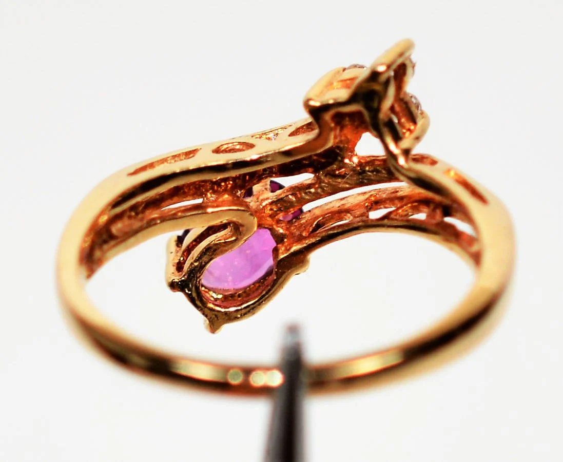 Natural Ruby & Diamond Ring 14K Solid Gold .56tcw Ruby Ring Women’s Ring Cocktail Ring Statement Ring Vintage Jewelry July Birthstone Ring - Image 7
