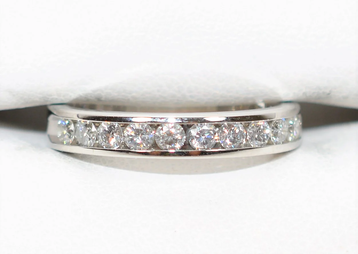 Natural Diamond Ring 14K Solid White Gold .88tcw Wedding Band Wedding Ring Diamond Band Bridal Jewelry Stackable Ring Estate Women’s Ring - Image 5
