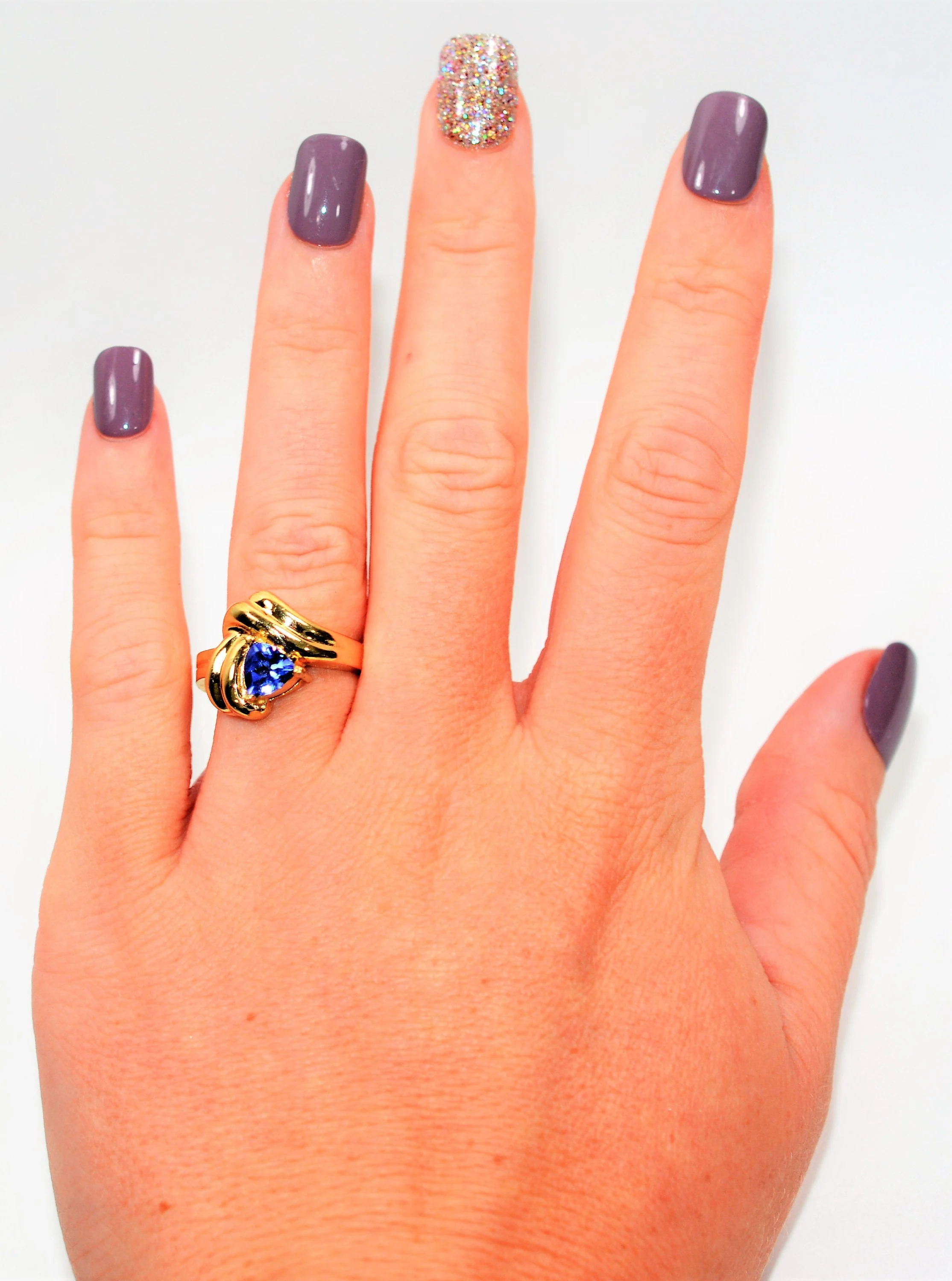Natural Tanzanite Ring 14K Solid Gold .73ct Solitaire Ring Gemstone Ring Vintage Ring Estate Ring December Birthstone Ring Jewellery Jewelry - Image 2