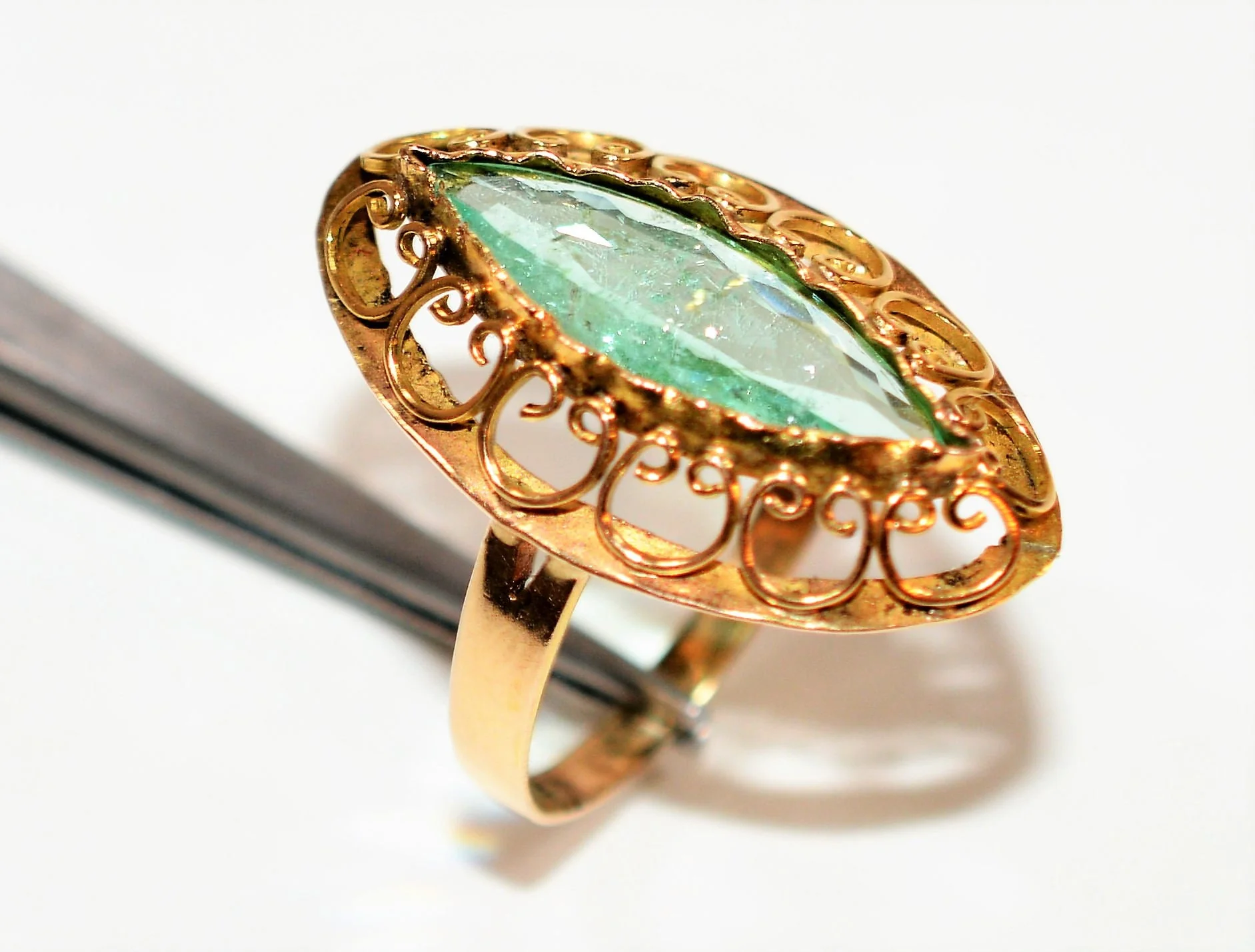Natural Paraiba Tourmaline Ring 14K Solid Gold 2.38ct Art Deco Ring Solitaire Ring Women's Ring Cocktail Ring Birthstone Ring Vintage Jewelry - Image 4