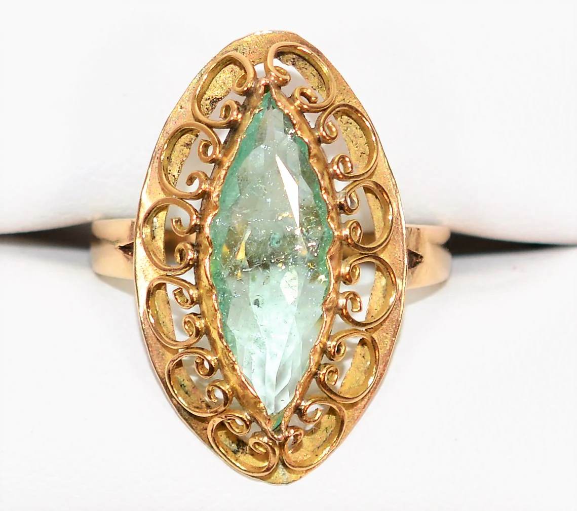 Natural Paraiba Tourmaline Ring 14K Solid Gold 2.38ct Art Deco Ring Solitaire Ring Women's Ring Cocktail Ring Birthstone Ring Vintage Jewelry - Image 5
