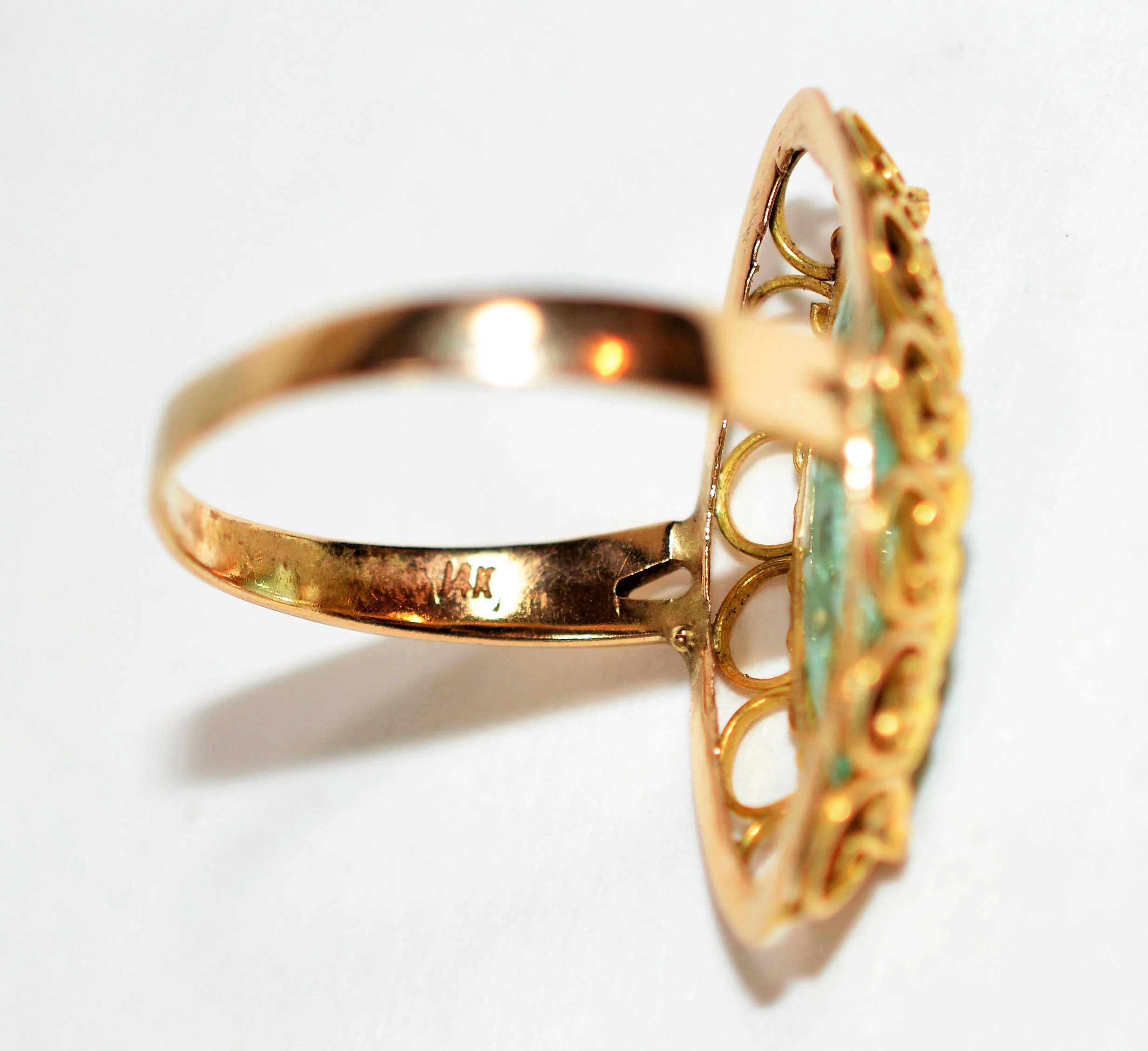 Natural Paraiba Tourmaline Ring 14K Solid Gold 2.38ct Art Deco Ring Solitaire Ring Women's Ring Cocktail Ring Birthstone Ring Vintage Jewelry - Image 6