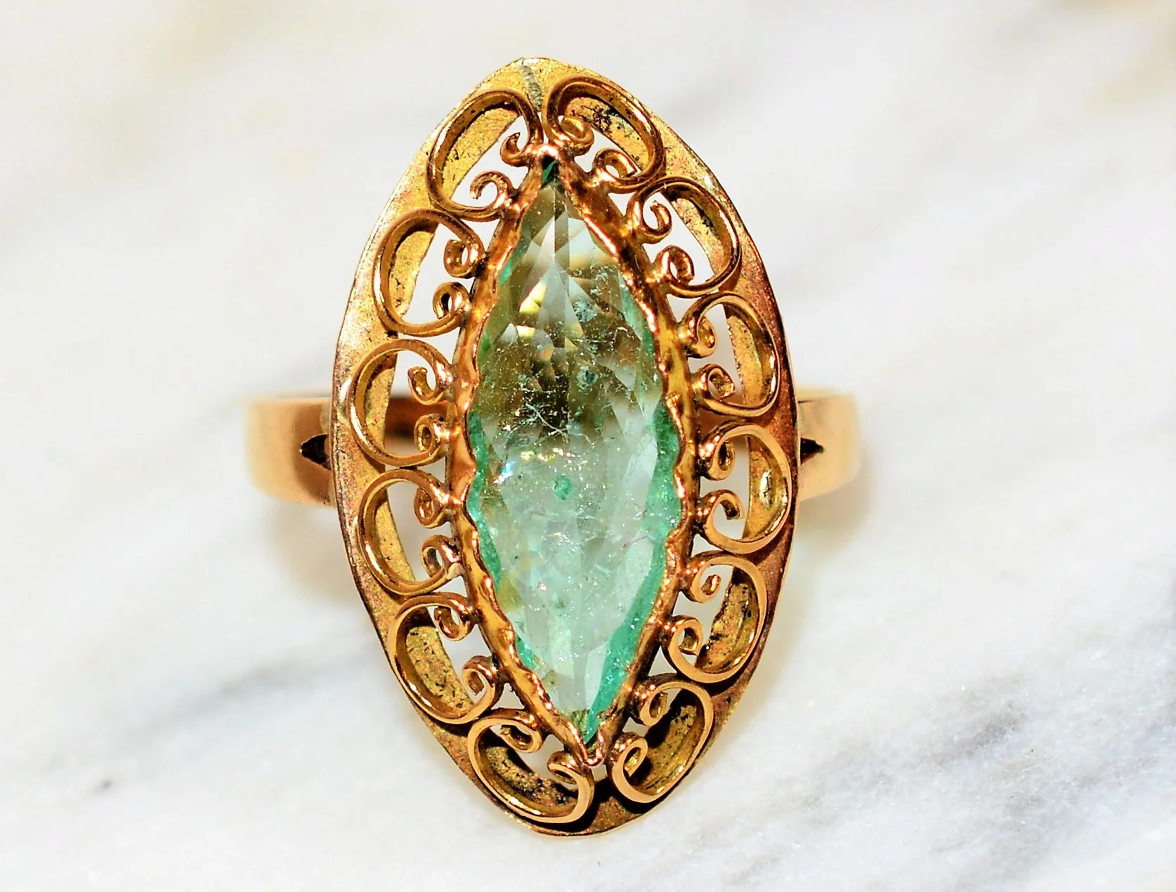 Natural Paraiba Tourmaline Ring 14K Solid Gold 2.38ct Art Deco Ring Solitaire Ring Women's Ring Cocktail Ring Birthstone Ring Vintage Jewelry - Image 9