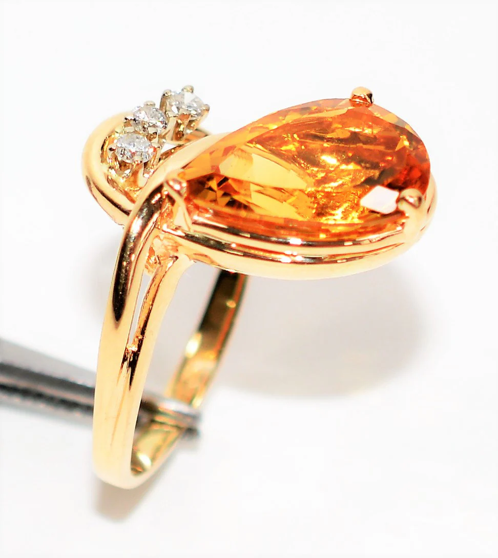 Natural Golden Beryl & Diamond Ring 14K Solid Gold 3.45tcw Statement Ring Cocktail Ring Ladies Ring Yellow Ring Birthstone Ring Women's Ring - Image 4