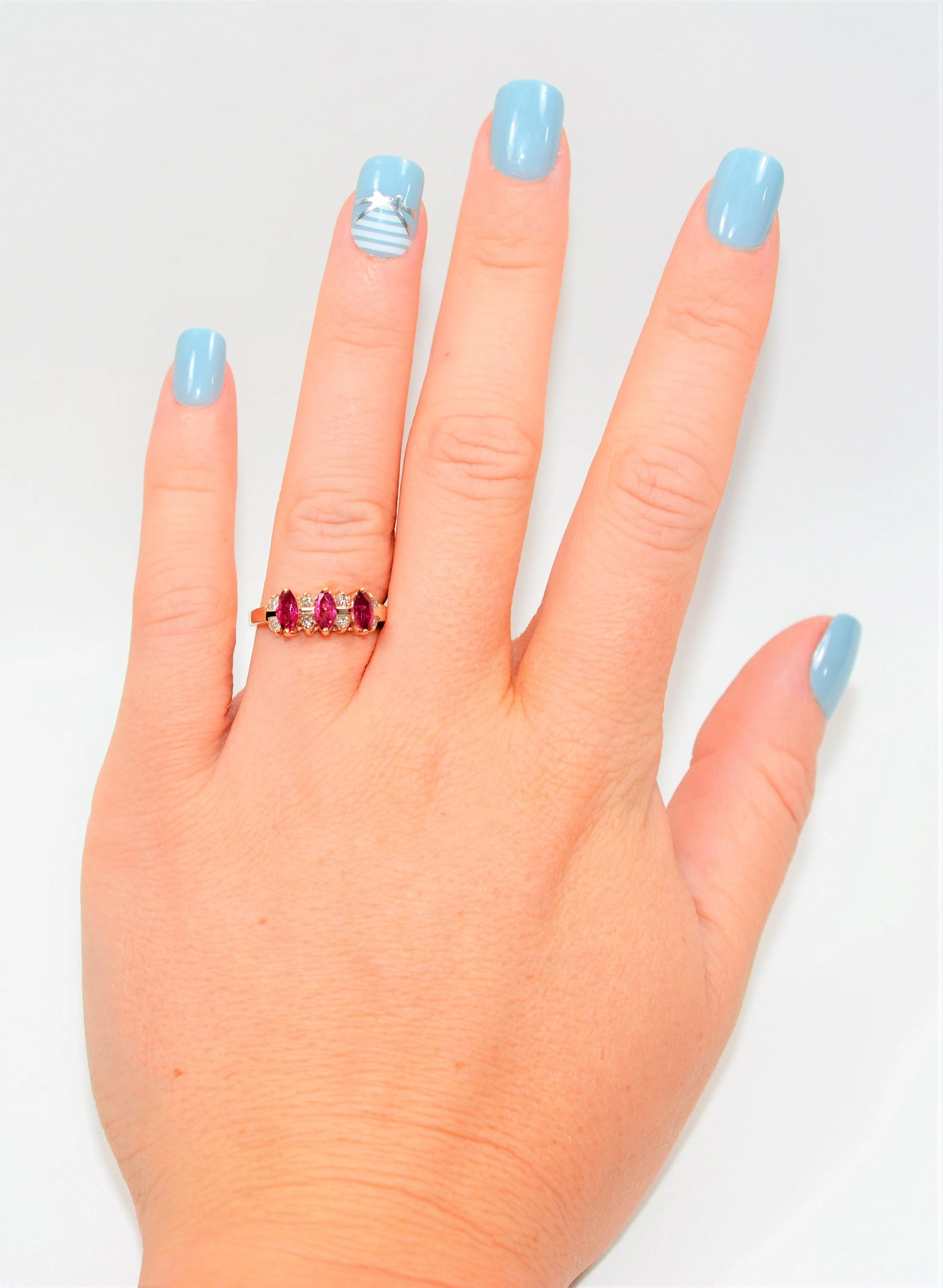 Natural Ruby & Diamond Ring 14K Solid Gold 1.17tcw Ruby Ring July Birthstone Ring Cluster Ring Vintage Ring Women's Ring Fine Ring Jewellery - Image 2