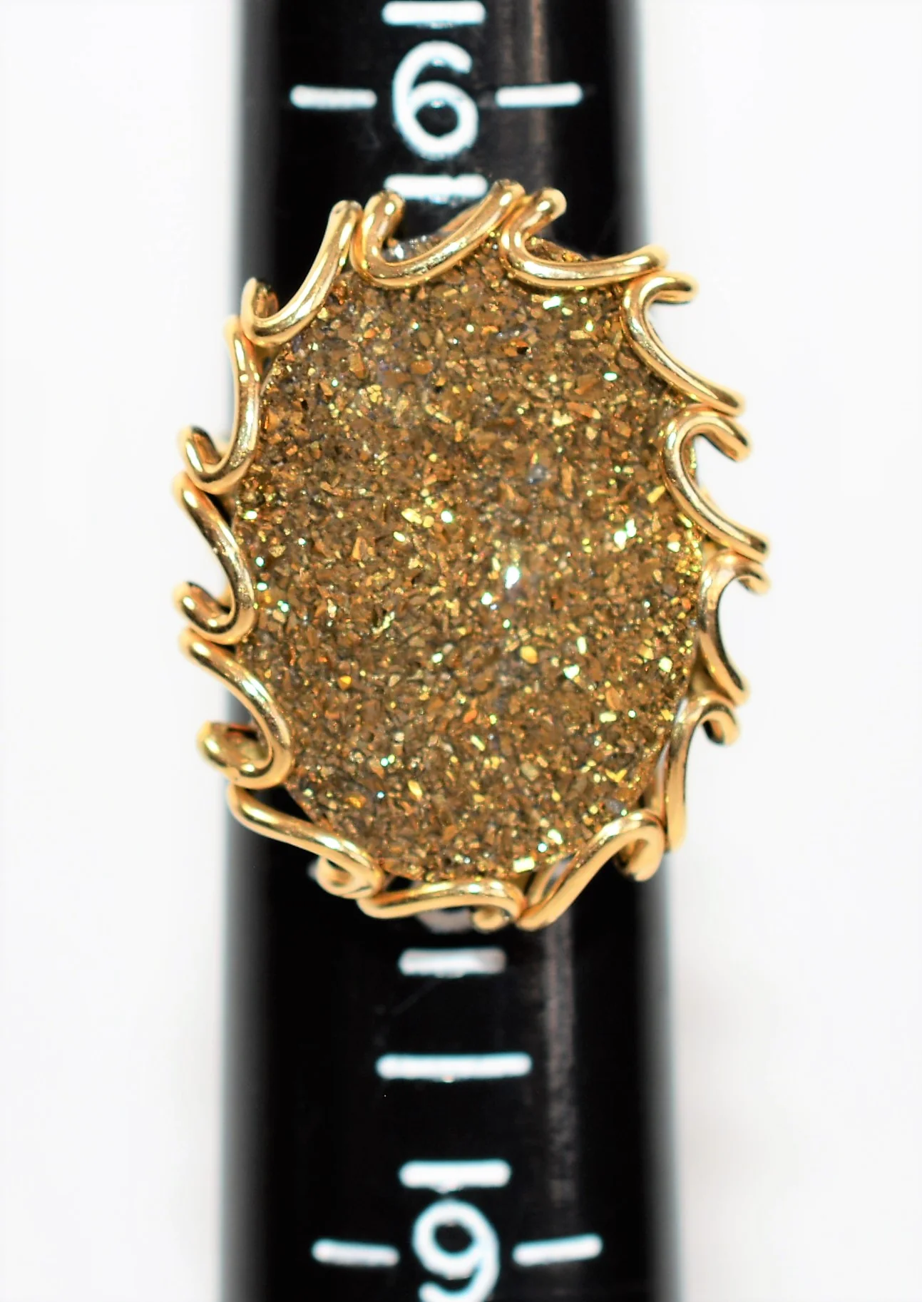 Natural Druzy Ring 14K Solid Gold Ring MILOR Ring Italian Ring Cocktail Ring Statement Ring Solitaire Ring Estate Ring Womens Ring Jewellery - Image 10