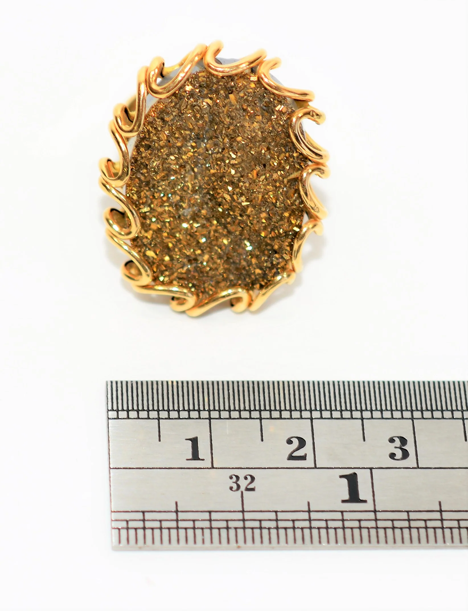 Natural Druzy Ring 14K Solid Gold Ring MILOR Ring Italian Ring Cocktail Ring Statement Ring Solitaire Ring Estate Ring Womens Ring Jewellery - Image 12