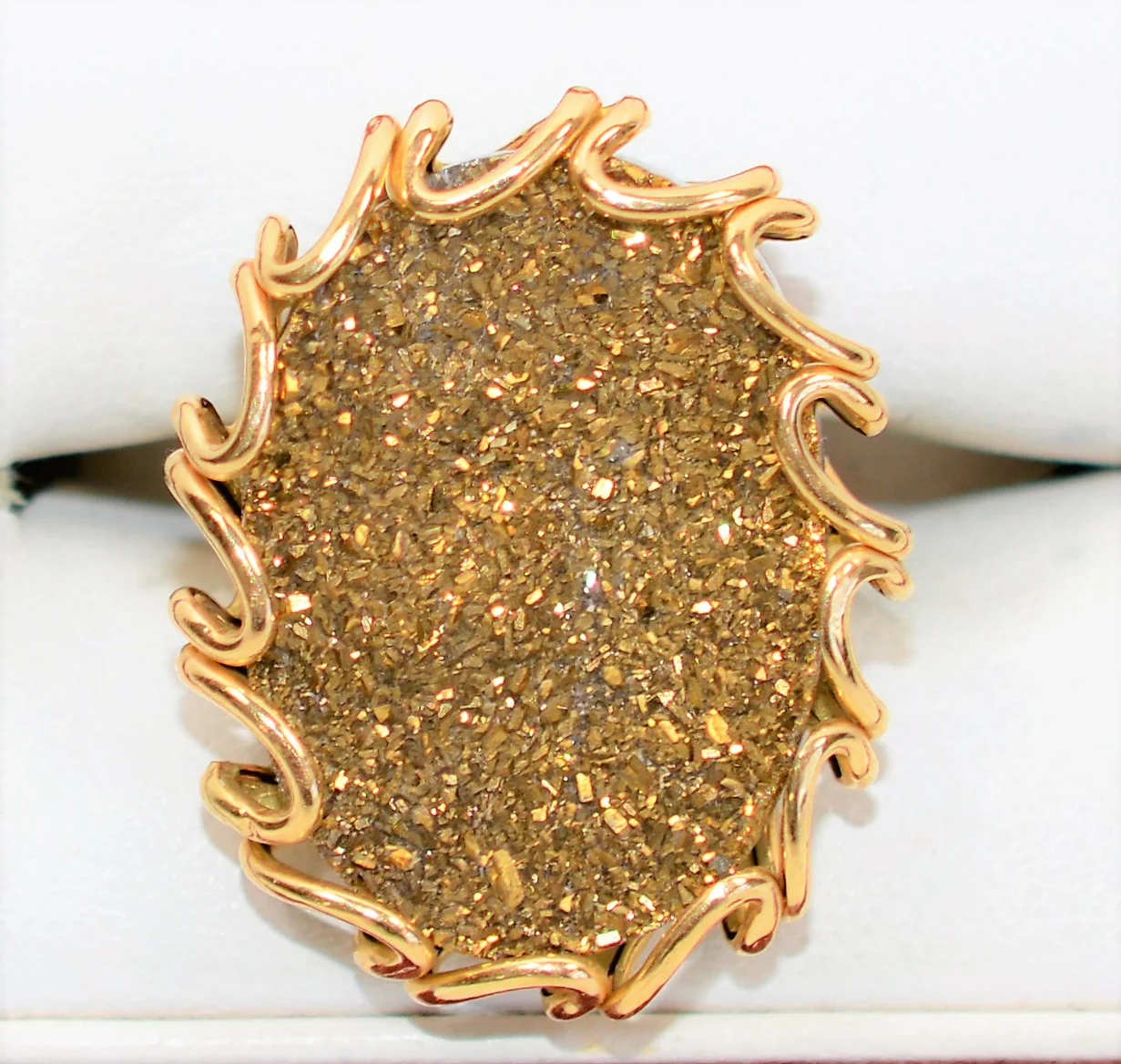 Natural Druzy Ring 14K Solid Gold Ring MILOR Ring Italian Ring Cocktail Ring Statement Ring Solitaire Ring Estate Ring Womens Ring Jewellery - Image 5