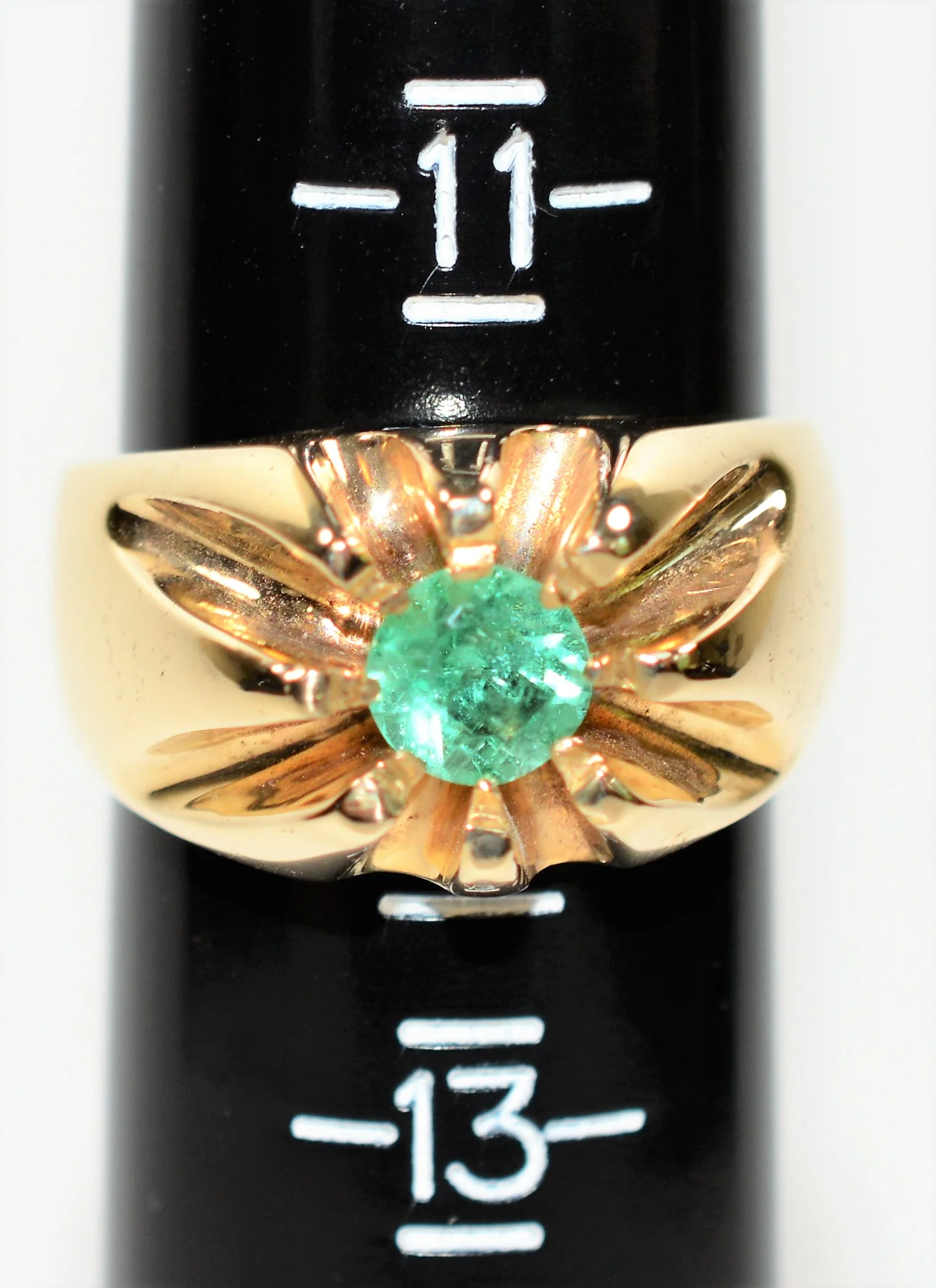 Natural Colombian Emerald Ring 10K Solid Gold 1.10ct Solitaire Ring Statement Ring Men's Ring May Birthstone Ring Vintage Ring Estate Ring - Image 10