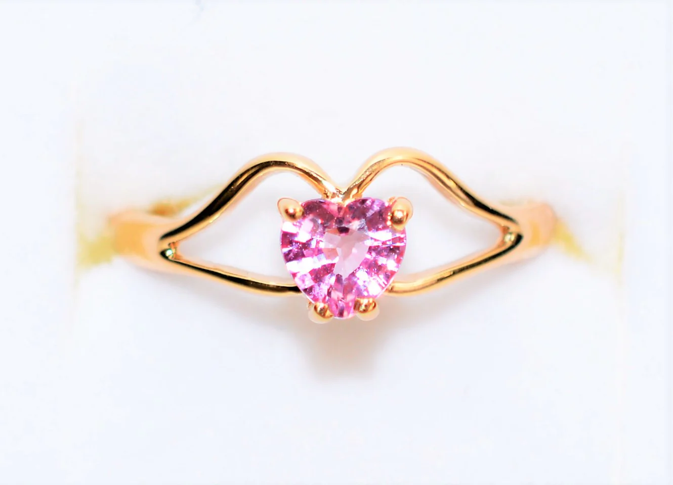 Natural Padparadscha Sapphire Ring 14K Solid Gold .50ct Heart Ring Gemstone Ring Promise Ring Engagement Ring Solitaire Ring Pink Ring Fine - Image 5