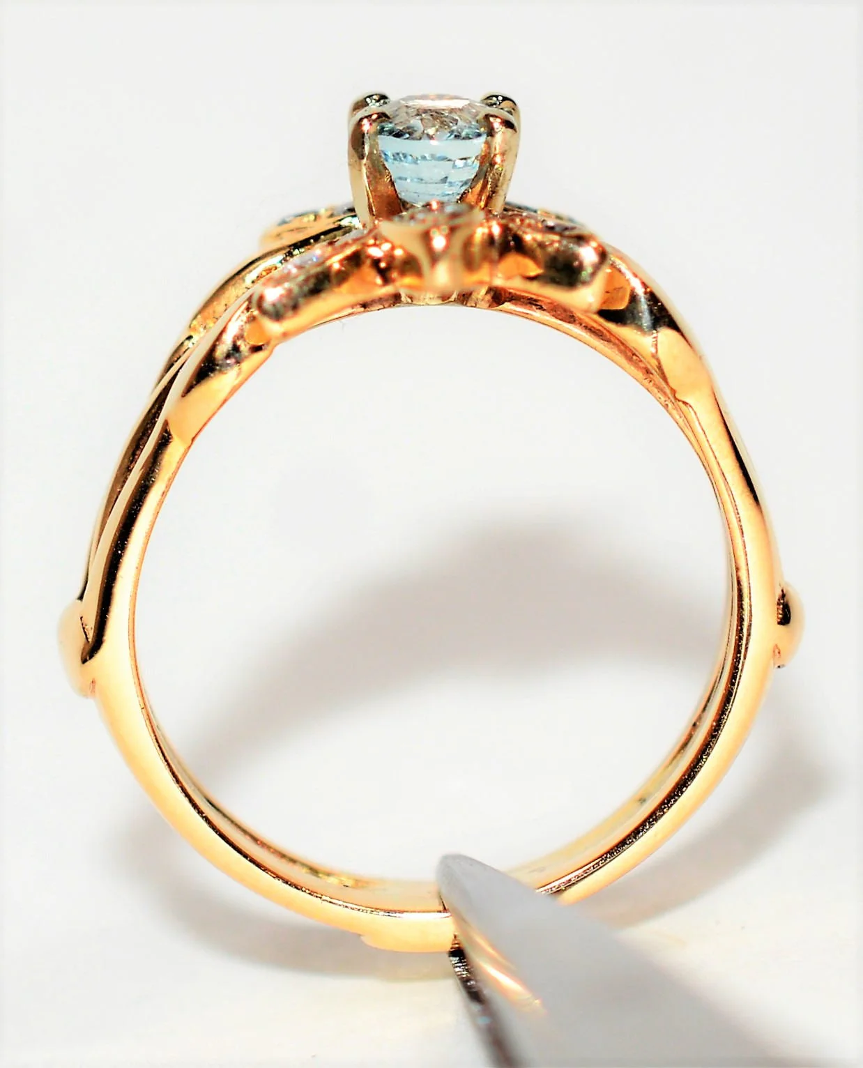 Natural Paraiba Tourmaline & Diamond Ring 14K Solid Gold .85tcw Women's Fine Ring Cluster Ring Cocktail Ring Estate Jewelry Fine Jewellery - Image 3