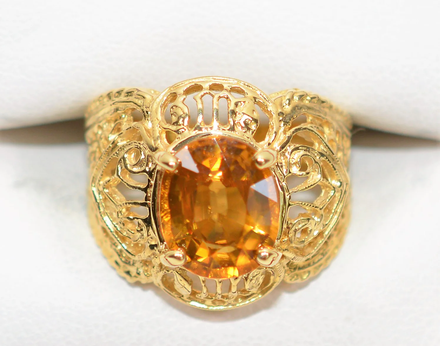 GIA Certified Natural Zircon Ring 14K Solid Gold 4.38ct Solitaire Ring Cocktail Ring Statement Ring Women's Ring Birthstone Ring Estate Ring - Image 6