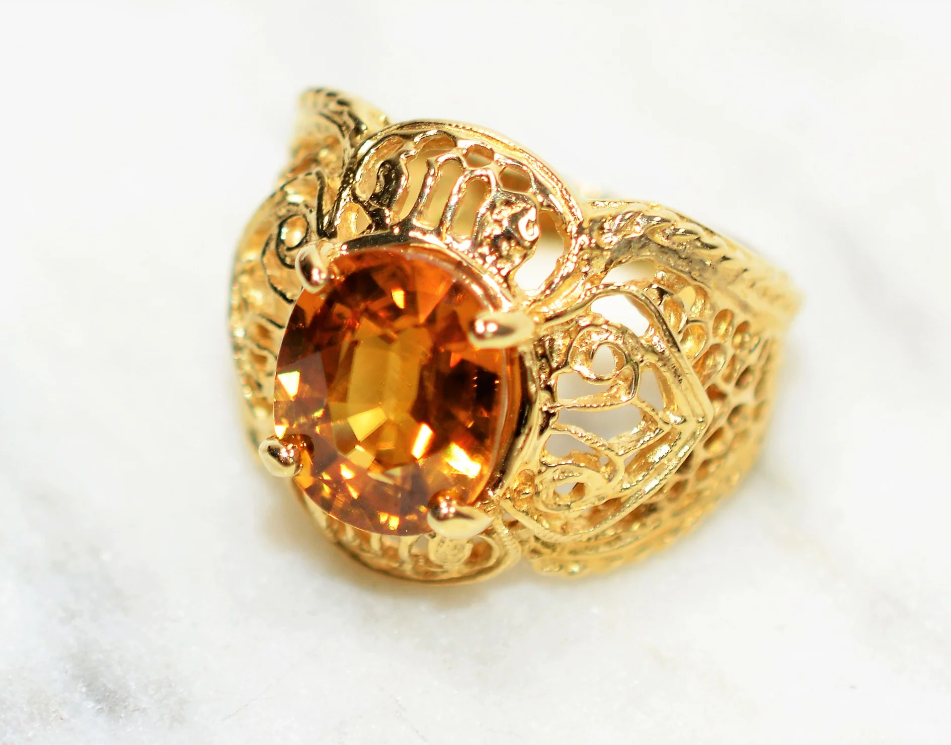 GIA Certified Natural Zircon Ring 14K Solid Gold 4.38ct Solitaire Ring Cocktail Ring Statement Ring Women's Ring Birthstone Ring Estate Ring - Image 8