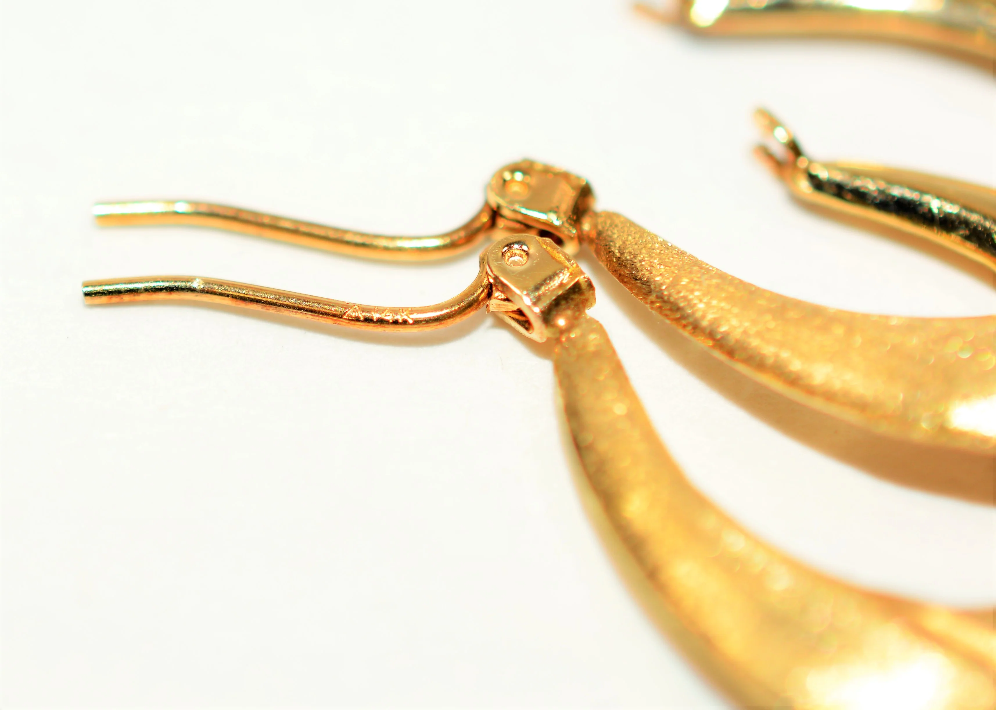 14K Solid Gold 19.50mm Hoop Earrings Gold Hoops Gold Earrings Statement Earrings Vintage Earrings Cocktail Earrings Door Knocker Hoops Estate Jewelry Jewellery - Image 5