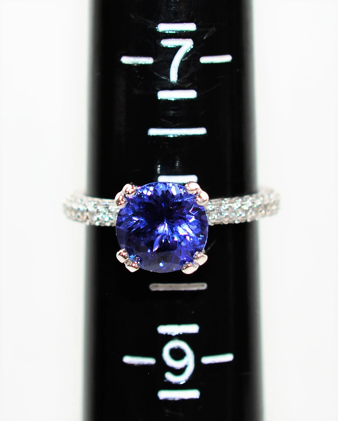 Gabriel & Co. GIA Certified Natural D'Block Tanzanite and Diamond Ring 18K Solid White Gold 3.96tcw Eternity Ring Engagement Ring Bridal - Image 11