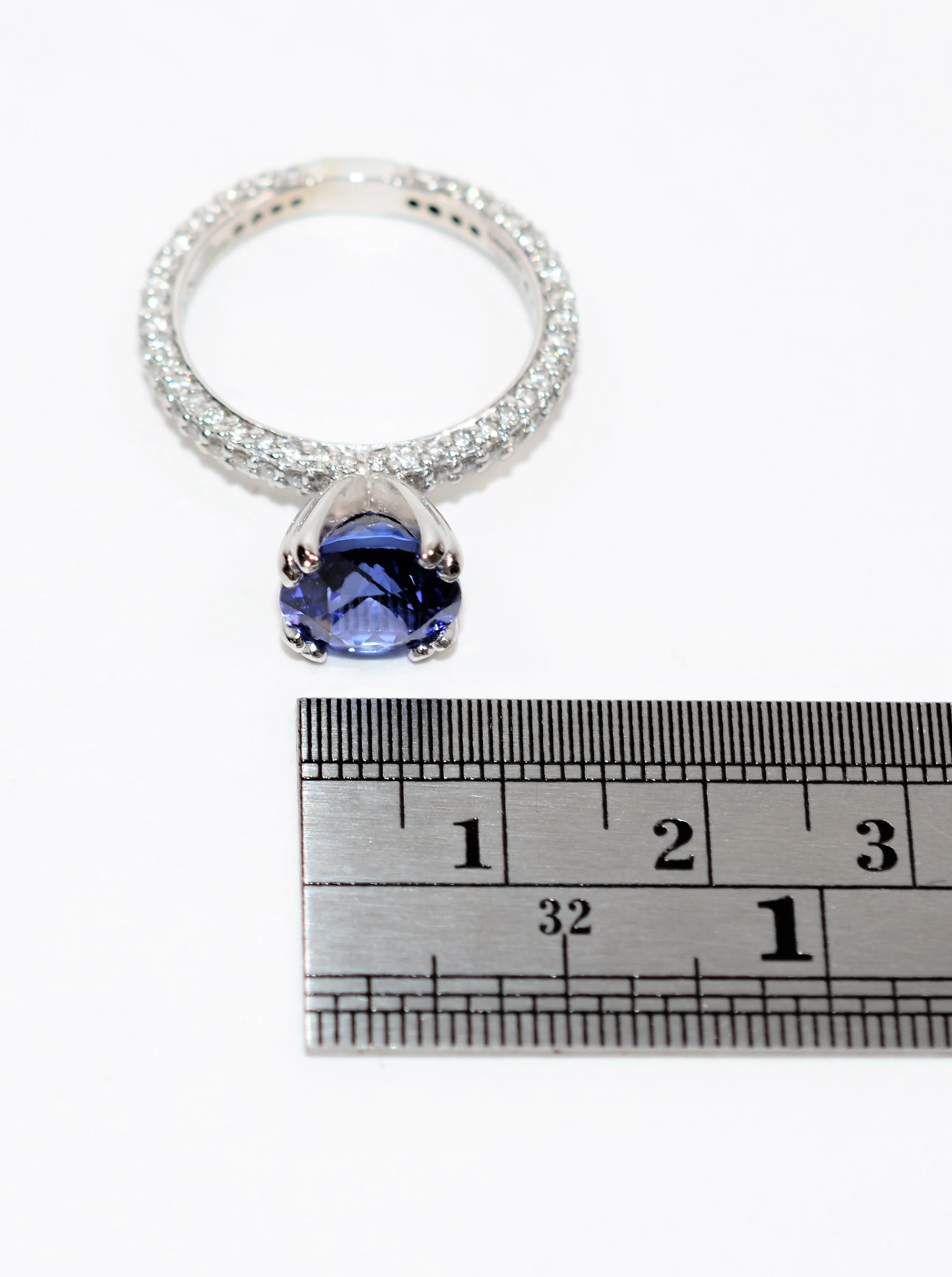 Gabriel & Co. GIA Certified Natural D'Block Tanzanite and Diamond Ring 18K Solid White Gold 3.96tcw Eternity Ring Engagement Ring Bridal - Image 12