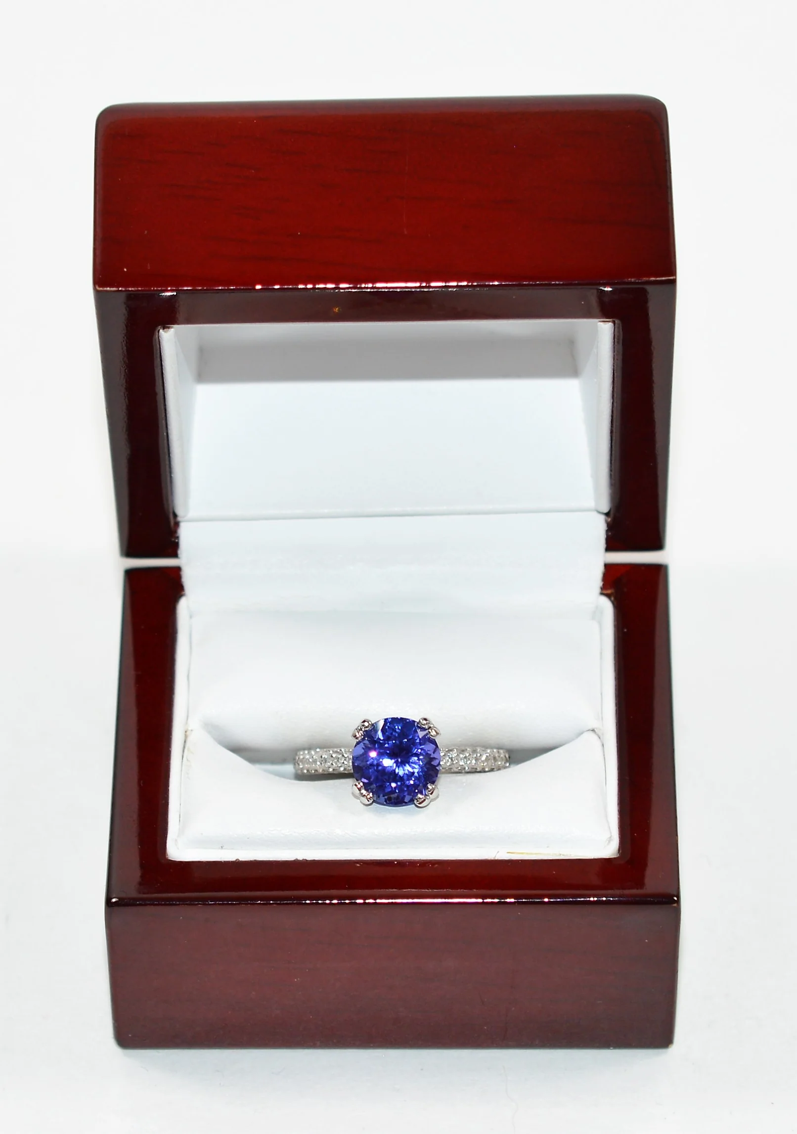 Gabriel & Co. GIA Certified Natural D'Block Tanzanite and Diamond Ring 18K Solid White Gold 3.96tcw Eternity Ring Engagement Ring Bridal - Image 14