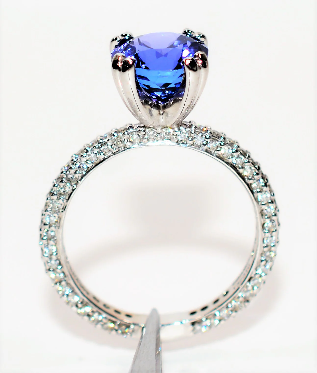 Gabriel & Co. GIA Certified Natural D'Block Tanzanite and Diamond Ring 18K Solid White Gold 3.96tcw Eternity Ring Engagement Ring Bridal - Image 4