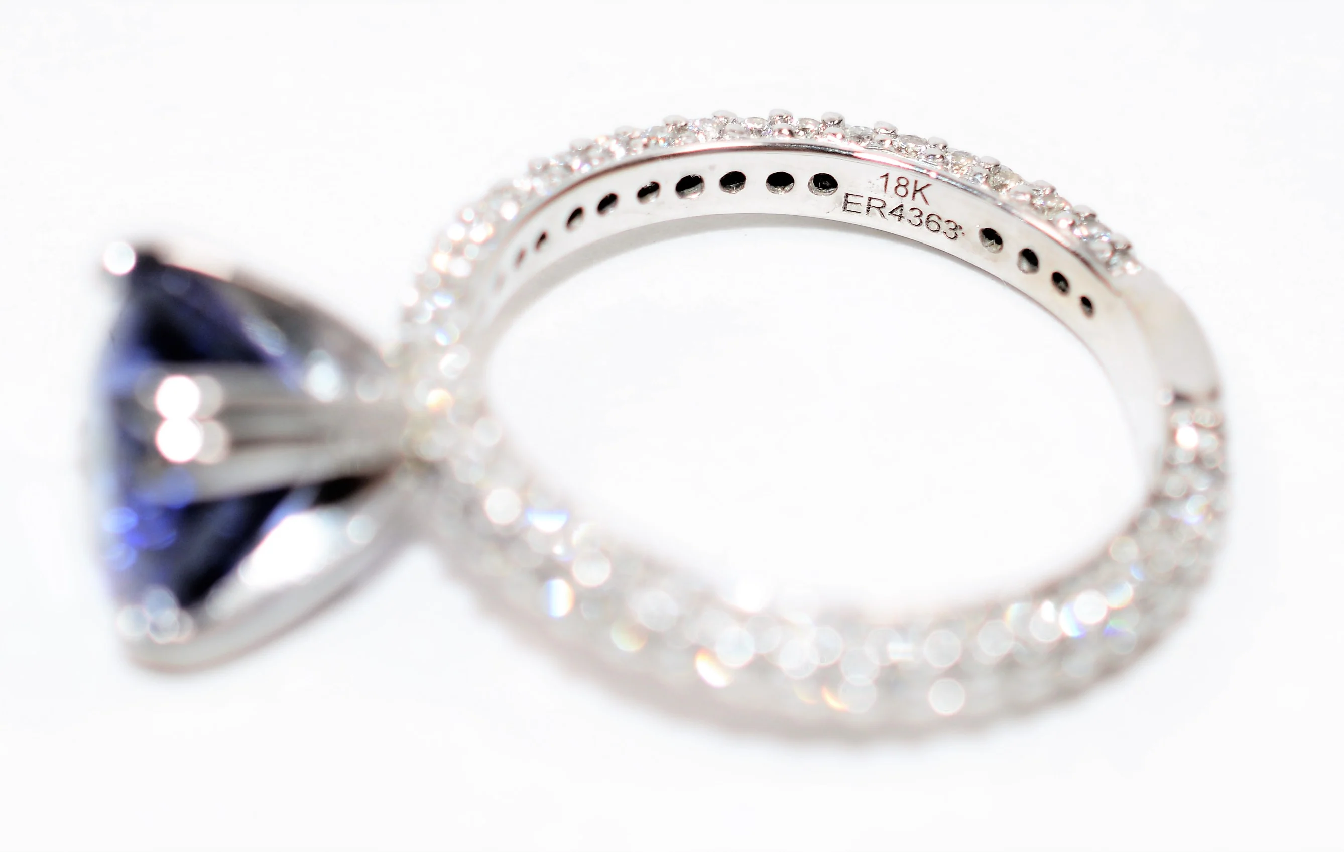 Gabriel & Co. GIA Certified Natural D'Block Tanzanite and Diamond Ring 18K Solid White Gold 3.96tcw Eternity Ring Engagement Ring Bridal - Image 8