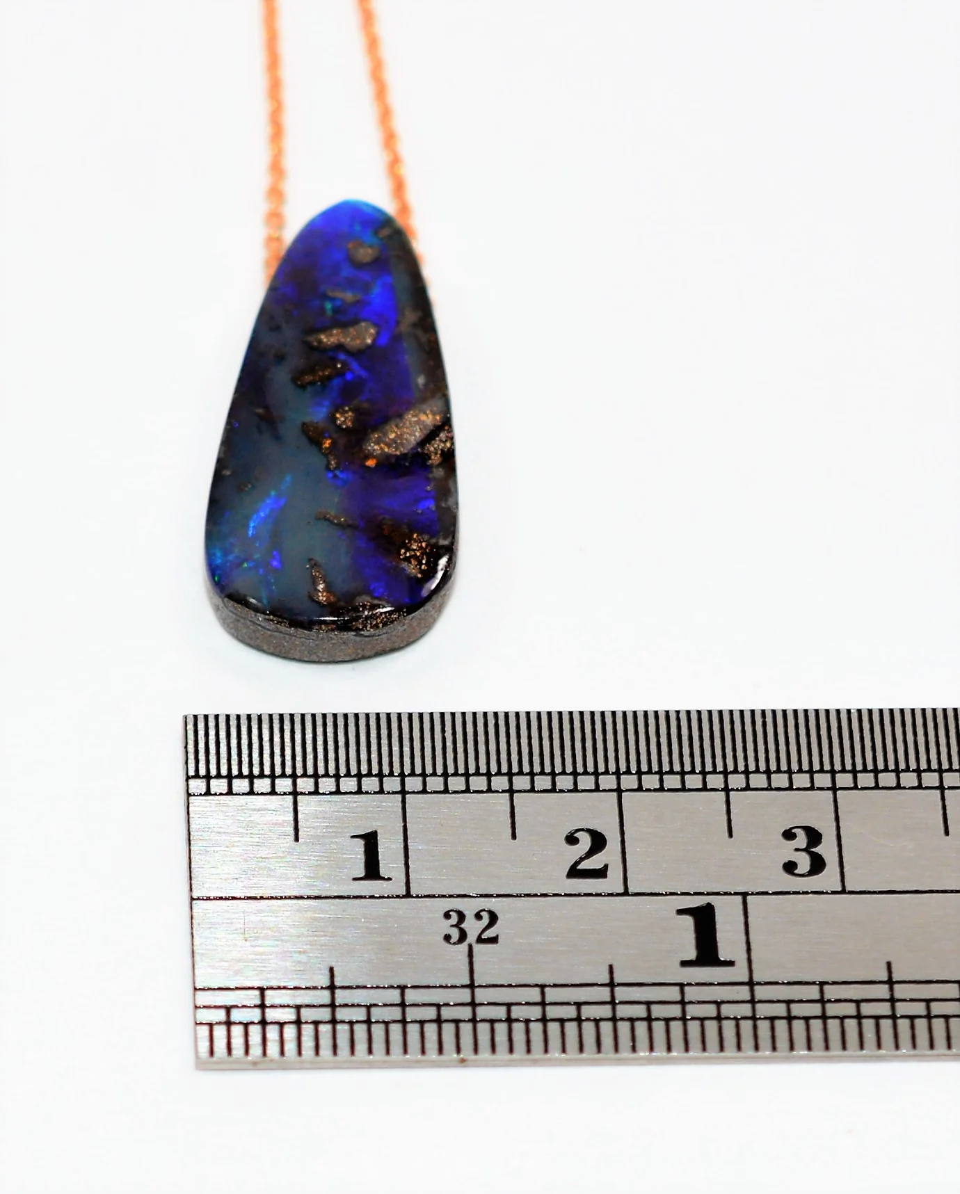 Natural Australian Boulder Opal Necklace 14K Solid Rose Gold 14.64ct Pendant Necklace Solitaire Necklace Gemstone Necklace Women's Necklace - Image 8