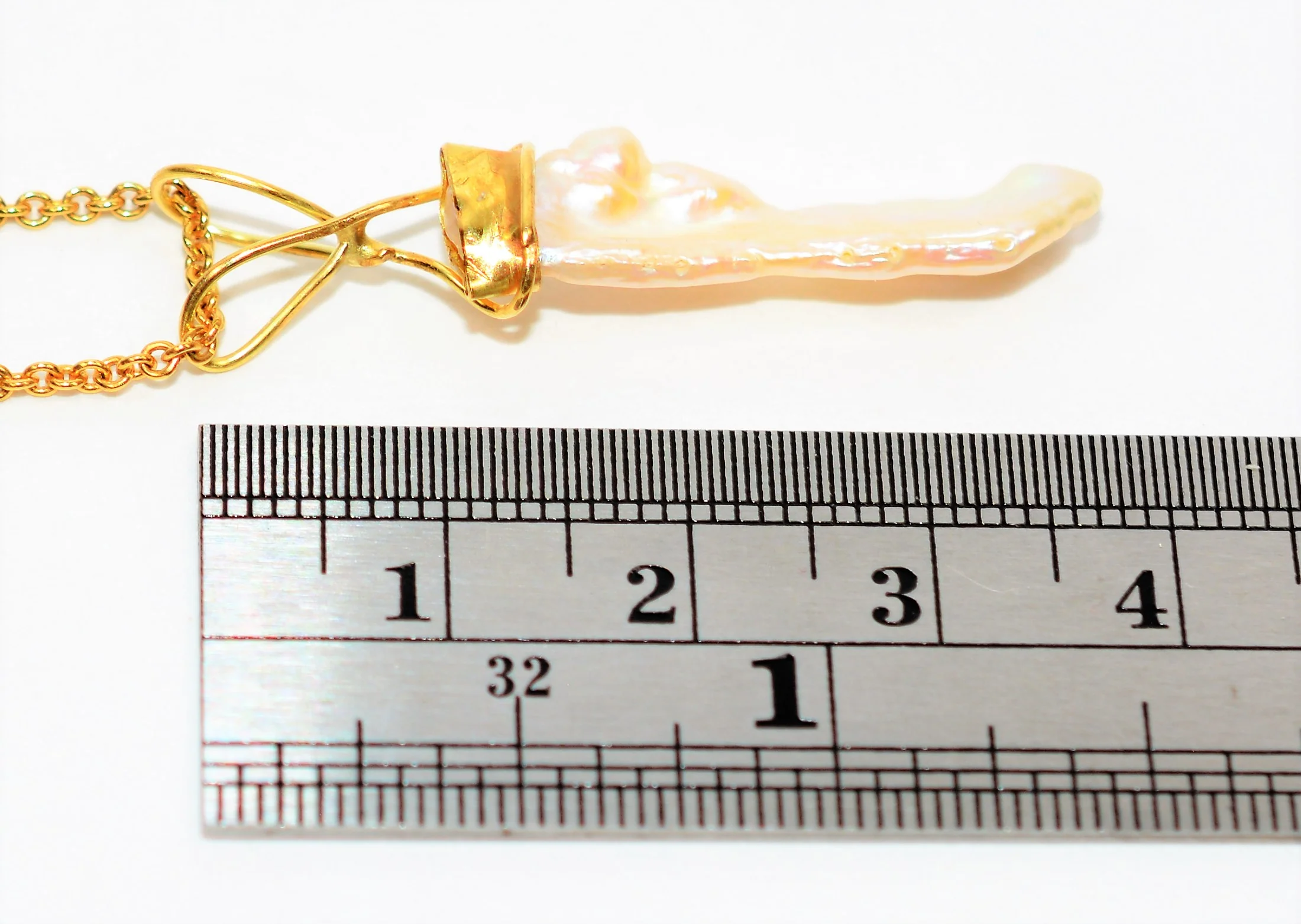 Baroque BIWA Stick Pearl Necklace 18K Solid Gold Necklace Cocktail Necklace Pendant Necklace Vintage Necklace Antique Jewelry Estate Jewelry - Image 9