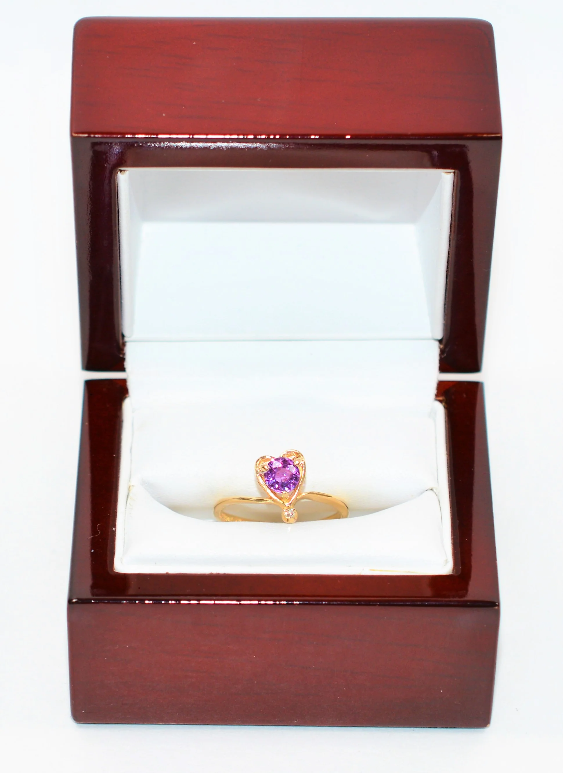 Natural Purple Ceylon Sapphire & Diamond Ring 14K Solid Gold .56tcw Heart Ring Gemstone Ring Ceylon Sapphire Ring Fashion Ring Engagement - Image 12