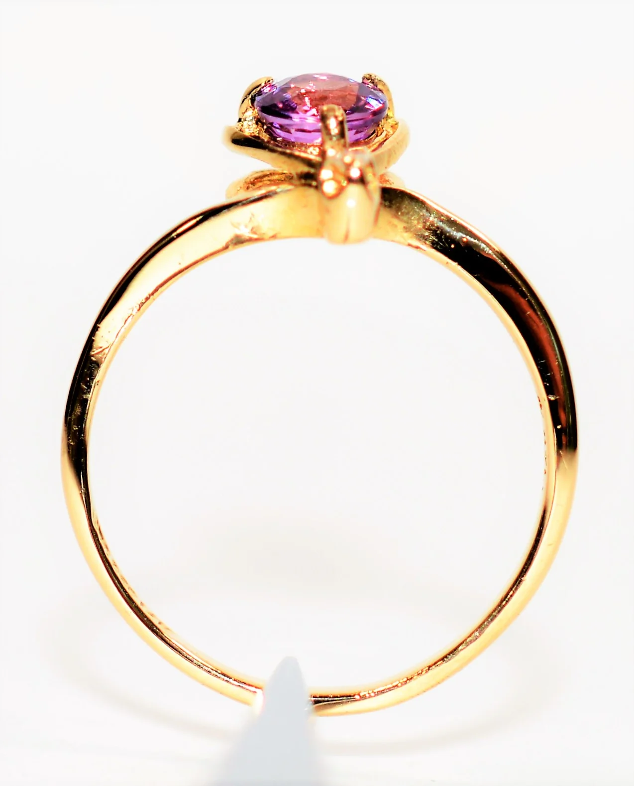 Natural Purple Ceylon Sapphire & Diamond Ring 14K Solid Gold .56tcw Heart Ring Gemstone Ring Ceylon Sapphire Ring Fashion Ring Engagement - Image 3