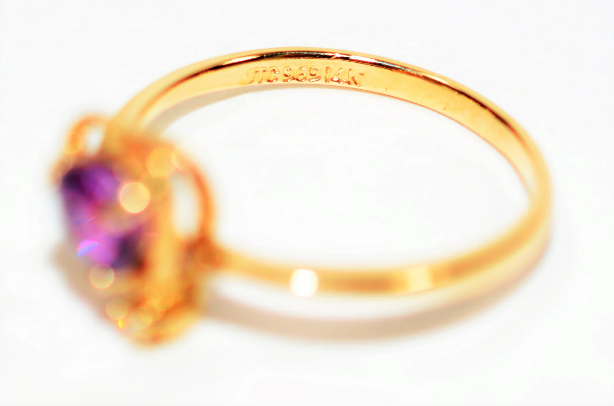 Natural Purple Ceylon Sapphire & Diamond Ring 14K Solid Gold .56tcw Heart Ring Gemstone Ring Ceylon Sapphire Ring Fashion Ring Engagement - Image 6