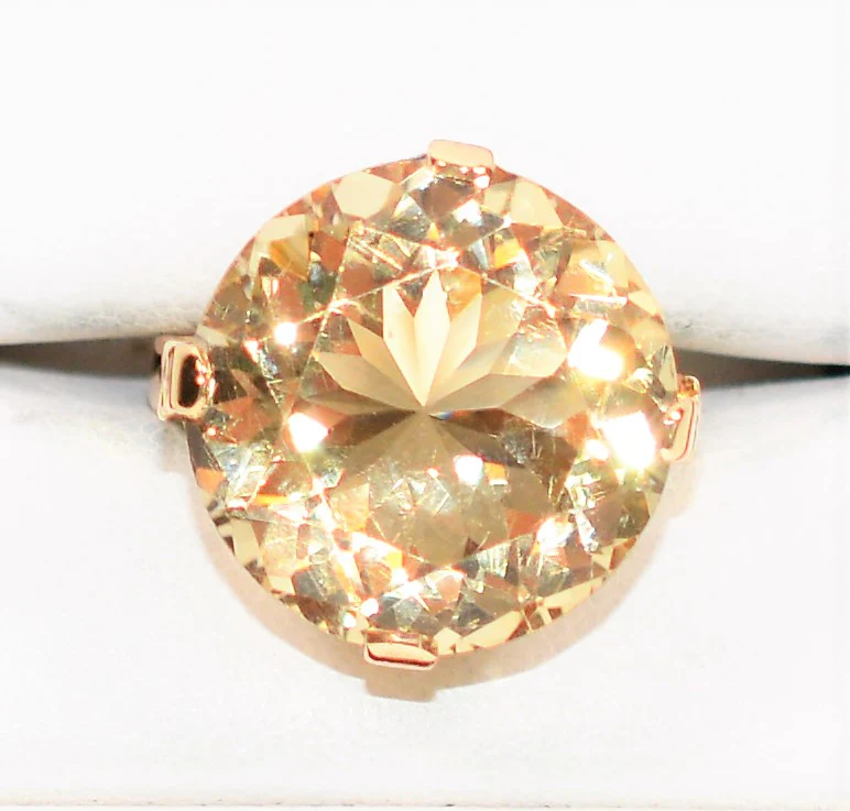 Natural Smoky Quartz Ring 14K Solid Gold 17.13ct Smoky Topaz Ring Solitaire Ring Cocktail Ring Statement Ring Birthstone Ring Women's Ring - Image 5