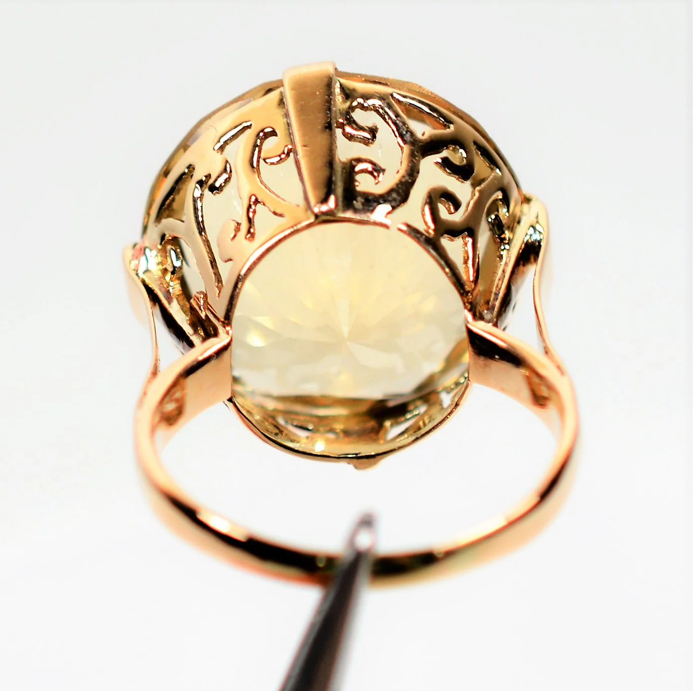 Natural Smoky Quartz Ring 14K Solid Gold 17.13ct Smoky Topaz Ring Solitaire Ring Cocktail Ring Statement Ring Birthstone Ring Women's Ring - Image 7
