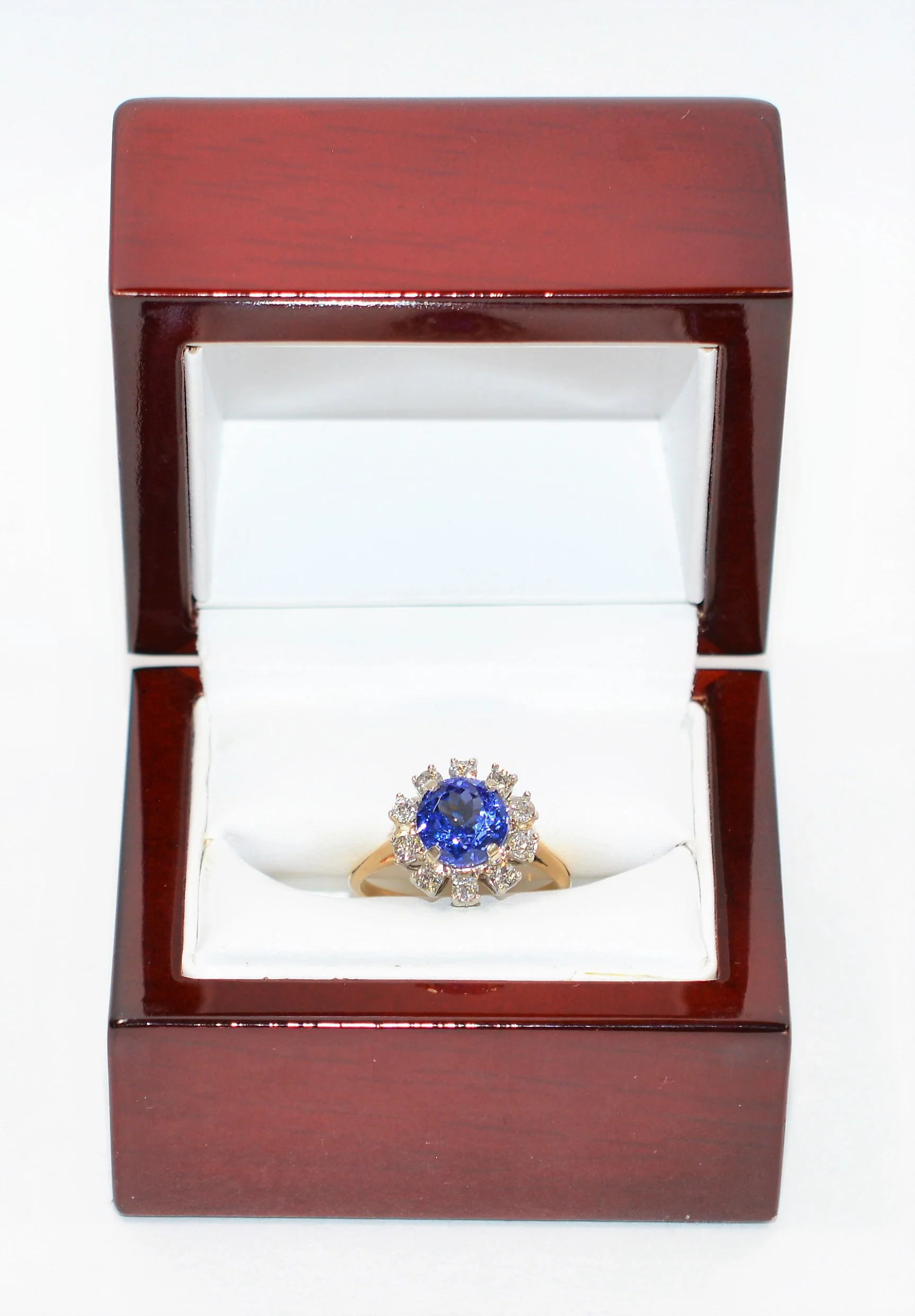 Certified Natural D'Block Tanzanite & Diamond Ring 14K Solid Gold 2.92tcw Engagement Ring Statement Ring Cocktail Ring Womens Ring Jewellery - Image 13
